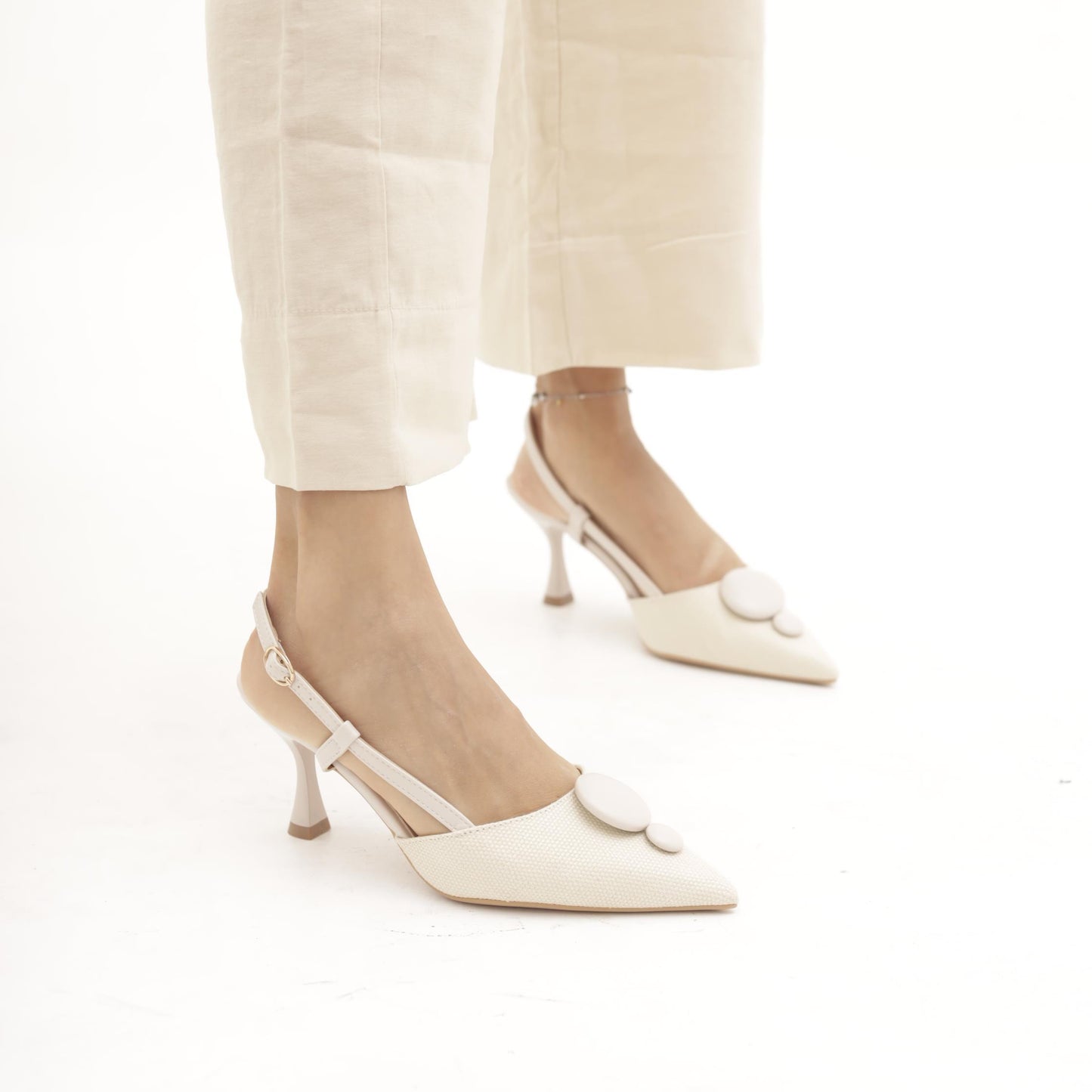 SLINGBACK RAFIA GOCCE BEIGE 