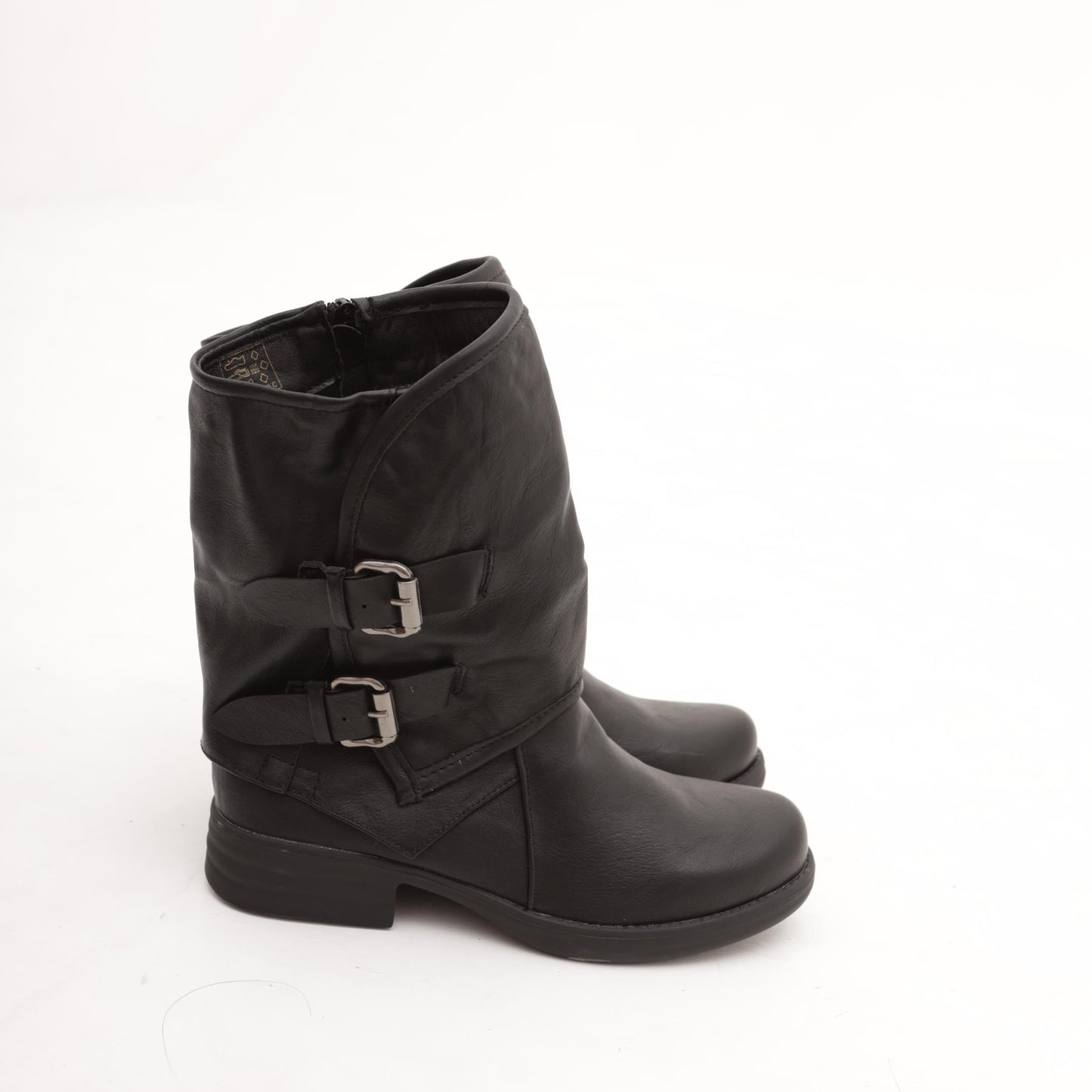 STIVALETTO FIBBIE BASSO NERO 