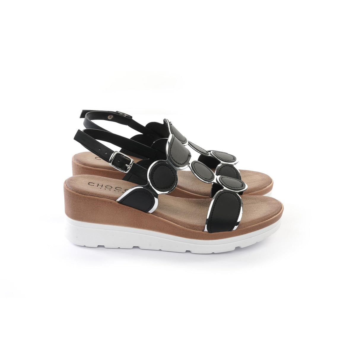 SANDALO ZEPPA A CERCHI NERO<BR/> 