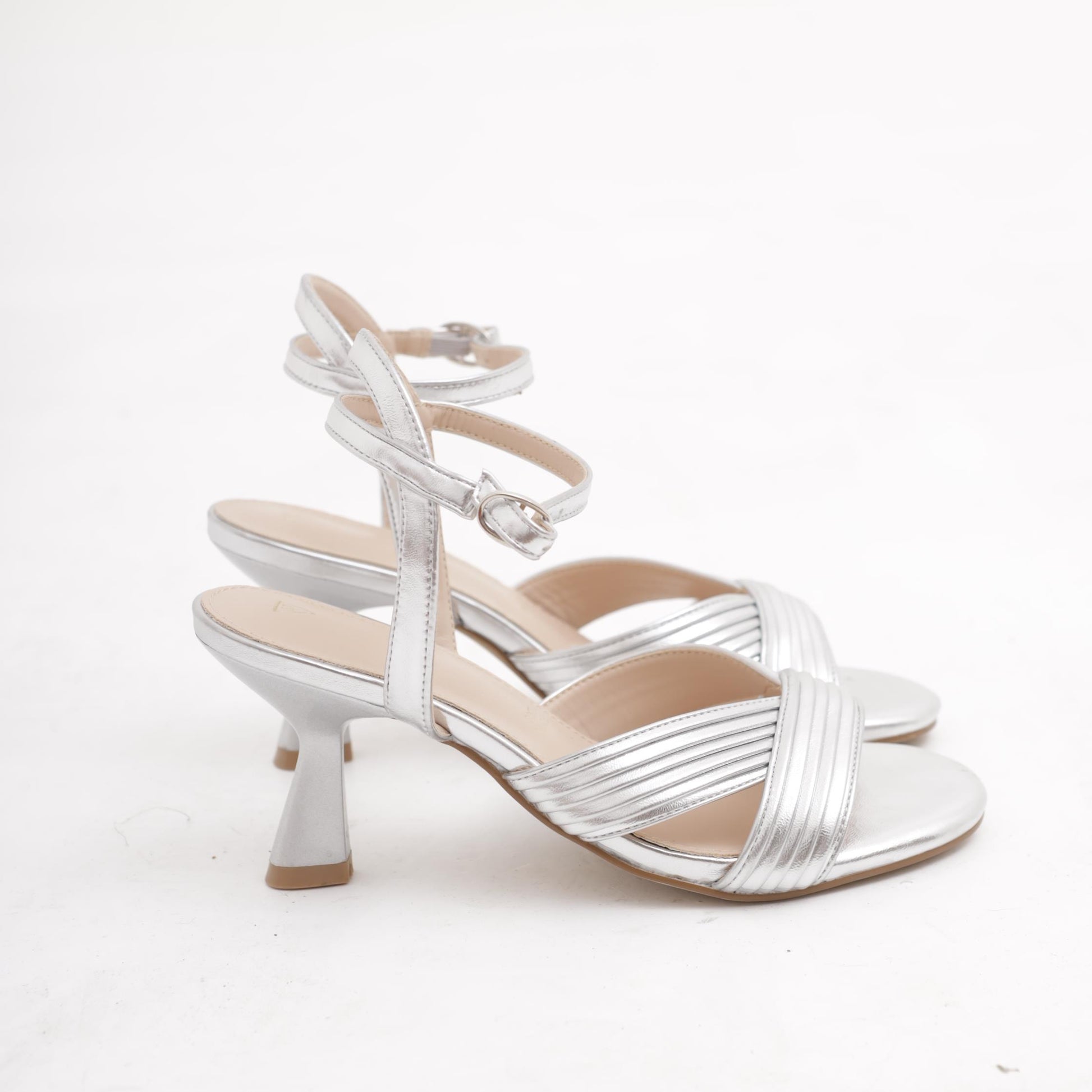 SANDALO V RIGATO ARGENTO 