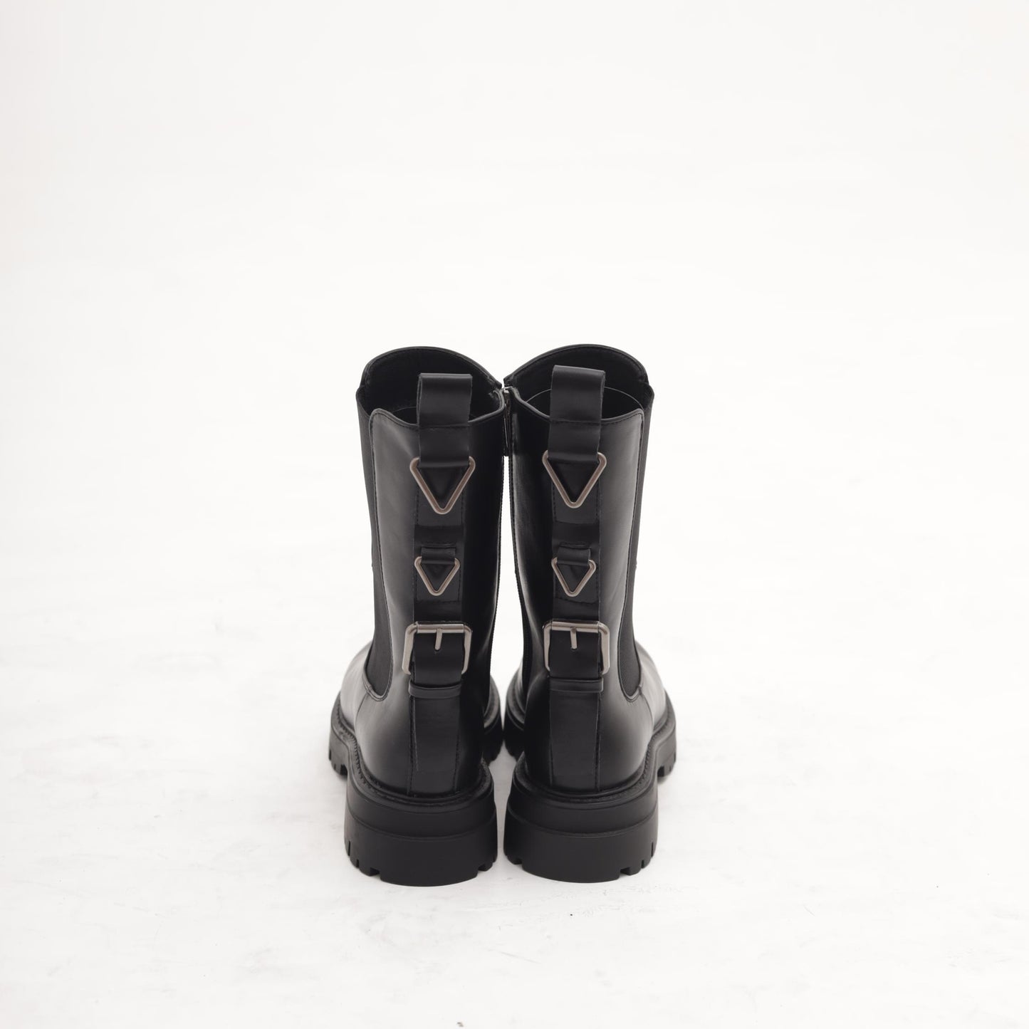 STIVALETTO ELASTICO E ZIP NERO<BR/> 
