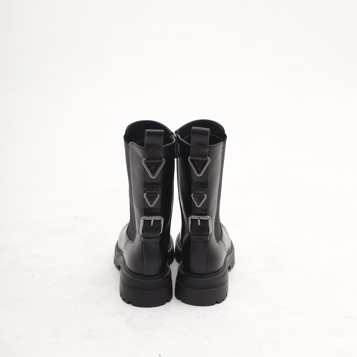 STIVALETTO ELASTICO E ZIP NERO<BR/> 