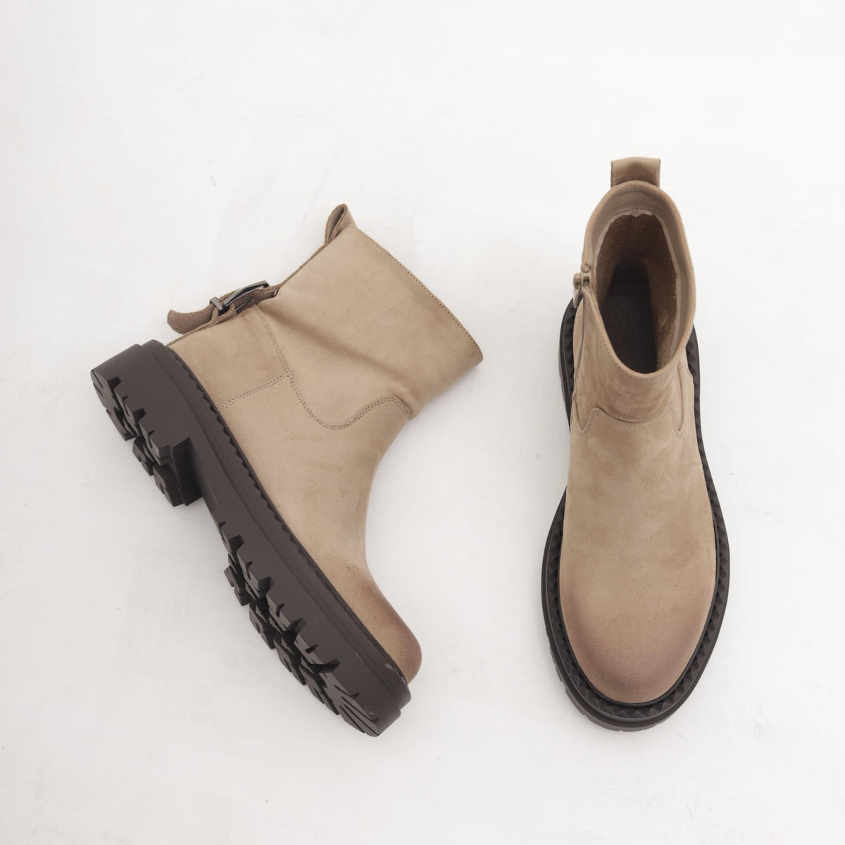 STIVALETTO FIBBIA POSTERIORE TAUPE 