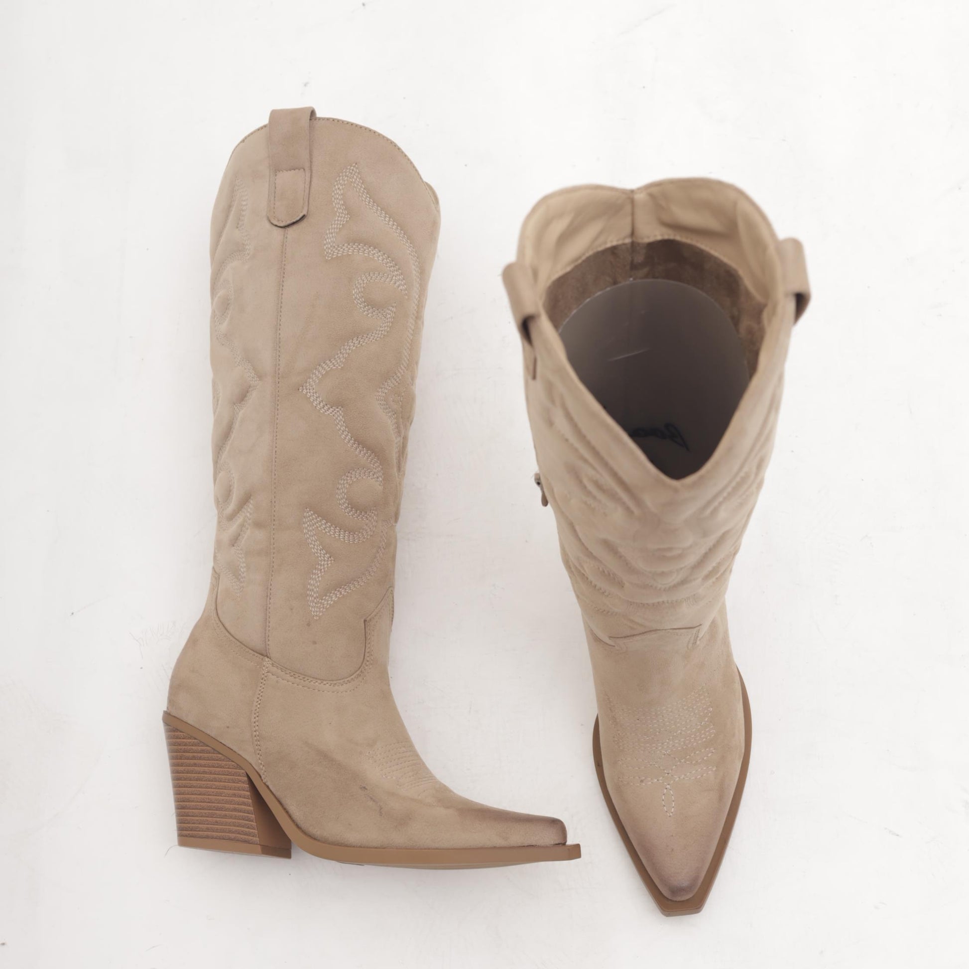STIVALE TEXANO RICAMO GAMBALE TAUPE 