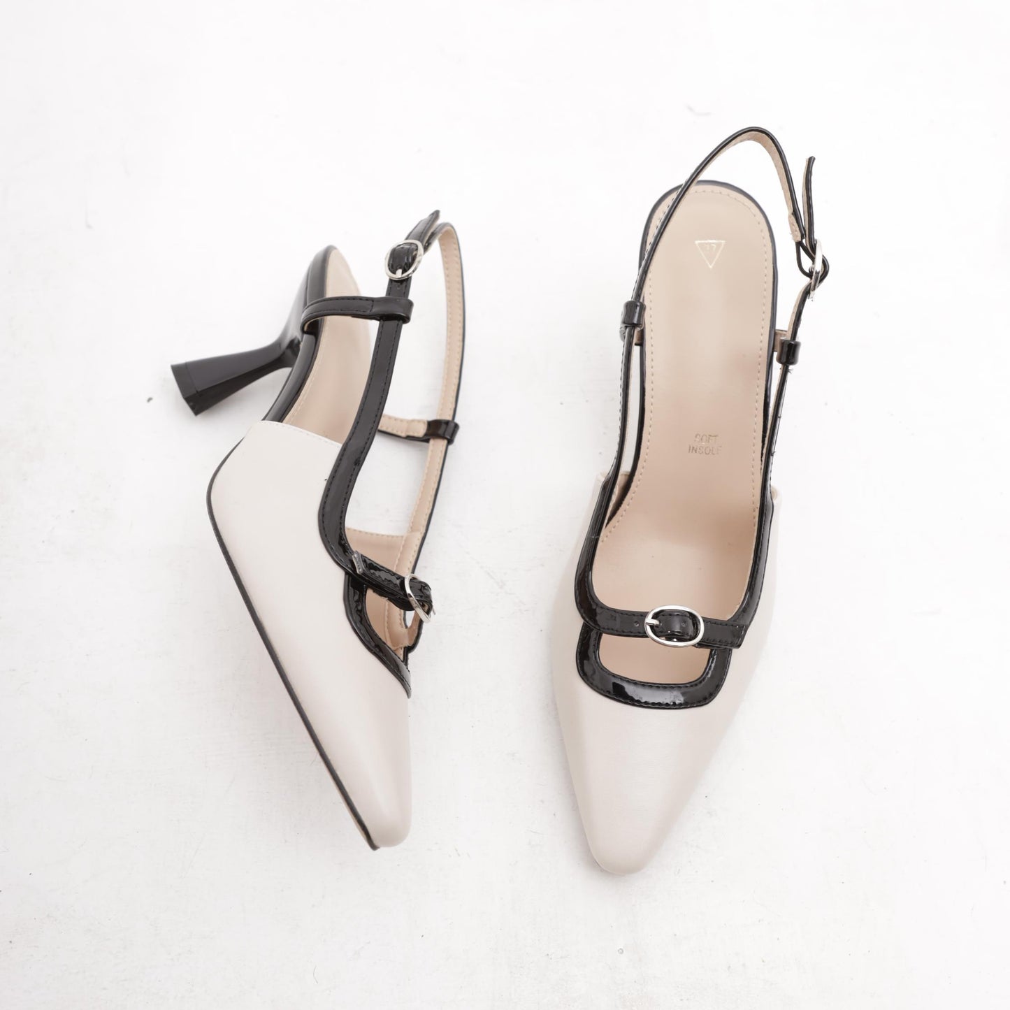 SLINGBACK ROCCHETTO BICOLORE PANNA 