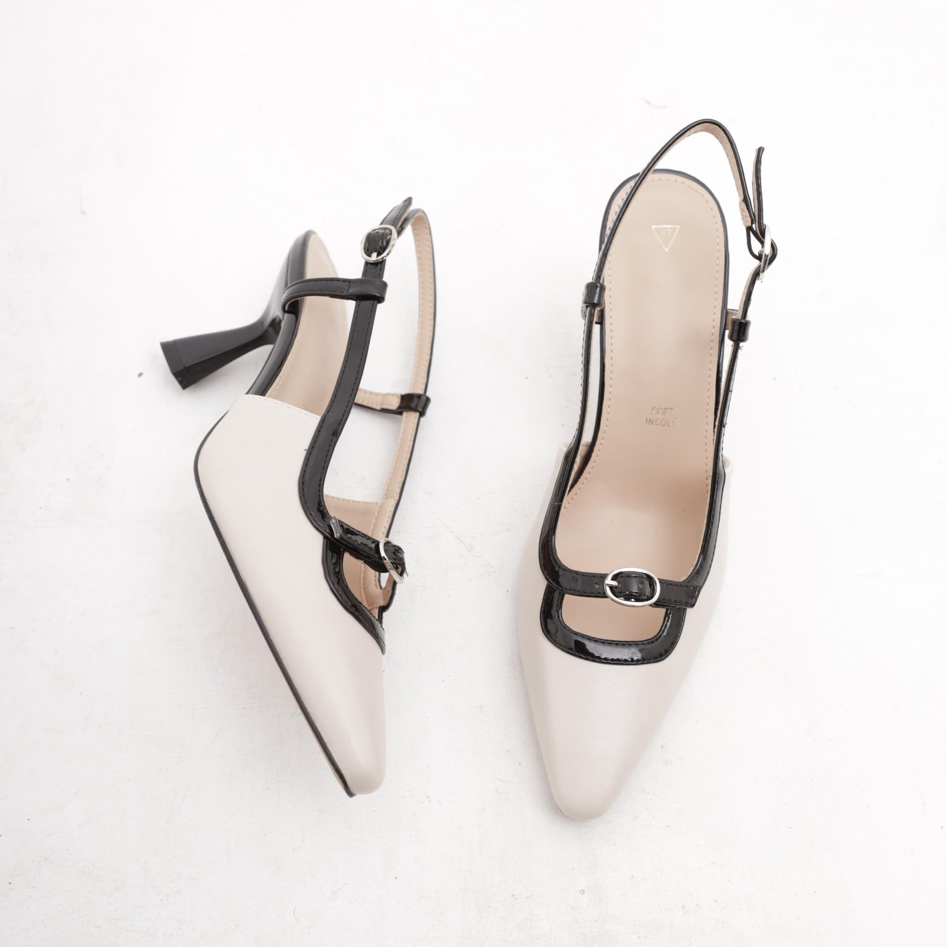 SLINGBACK ROCCHETTO BICOLORE PANNA 