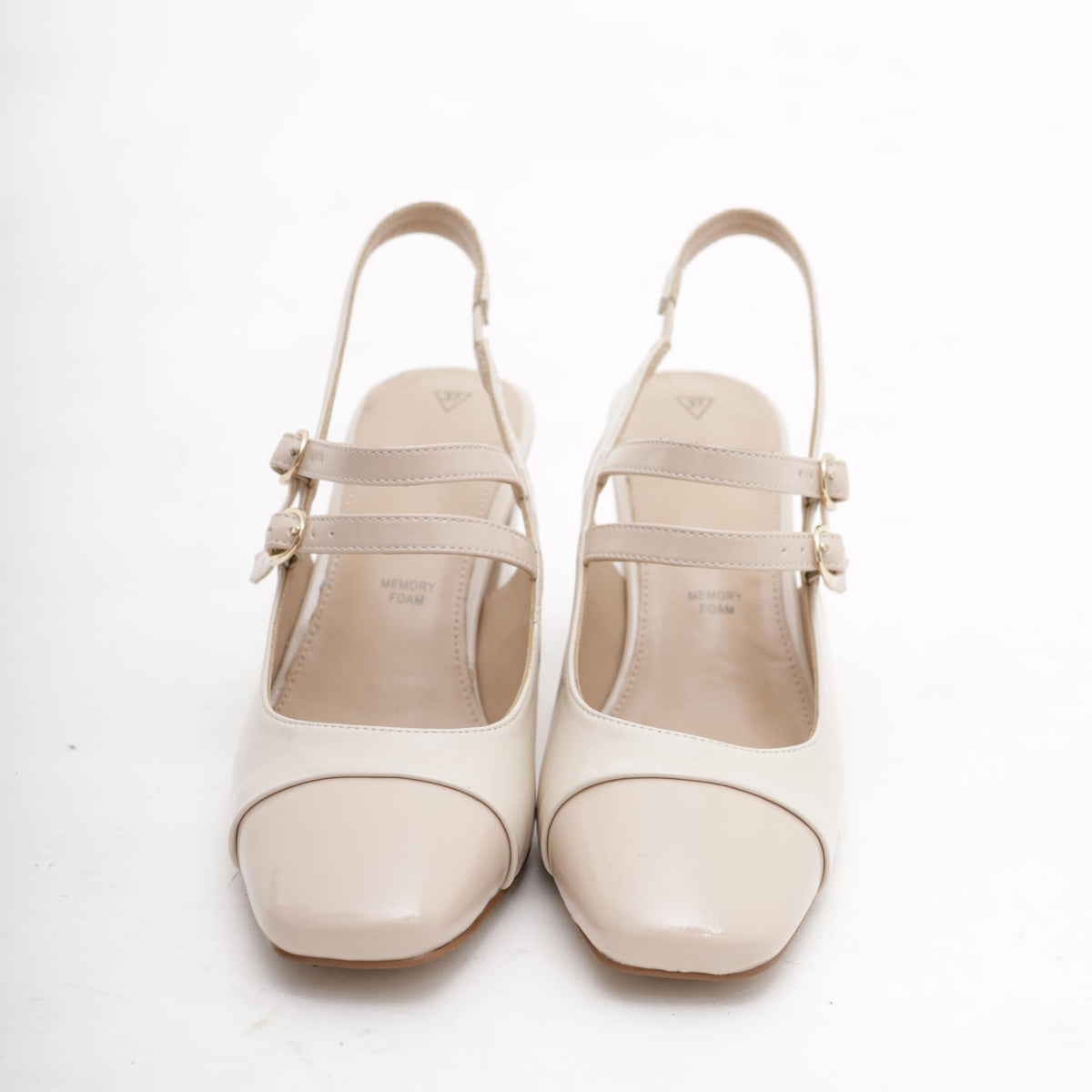 SLINGBACK BICOLORE DUE CINTURINI PANNA 