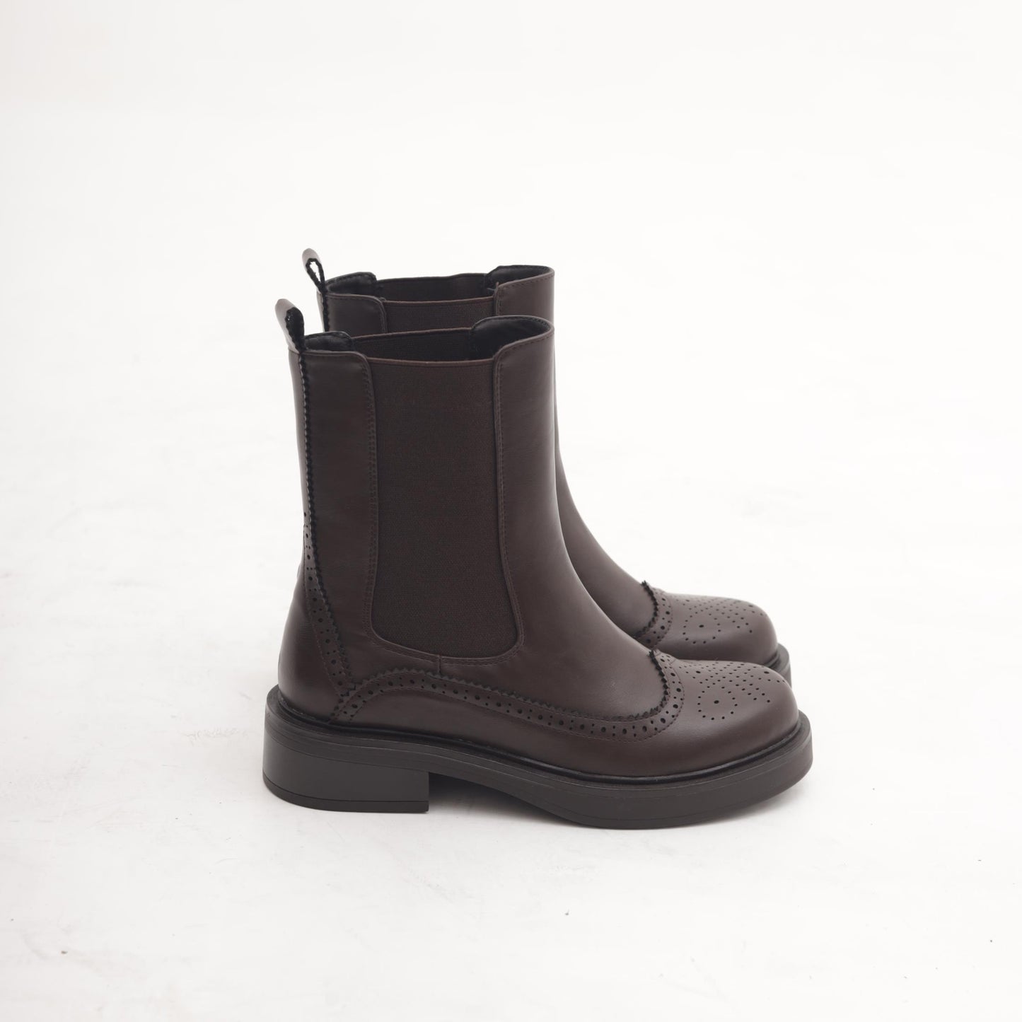 STIVALETTO CHELSEA BROGUE TESTA DI MORO 