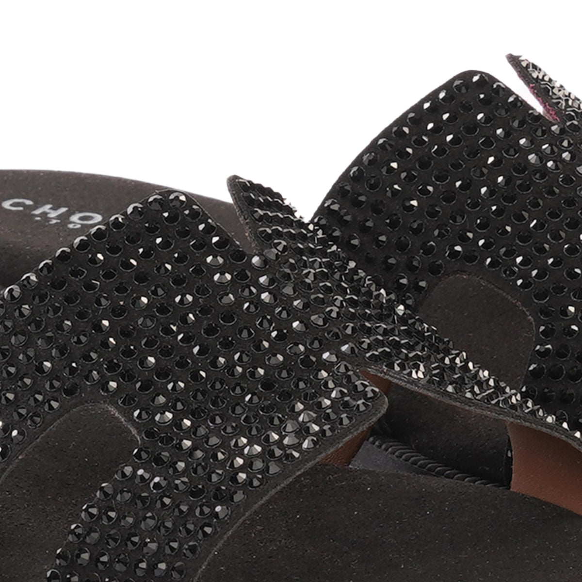 CIABATTINA H CON STRASS NERO<BR/> 