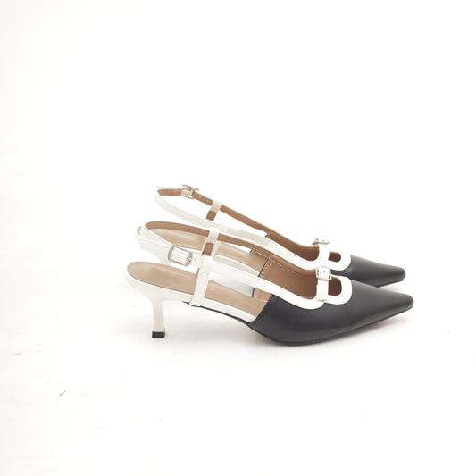 SLINGBACK BICOLORE NERO 