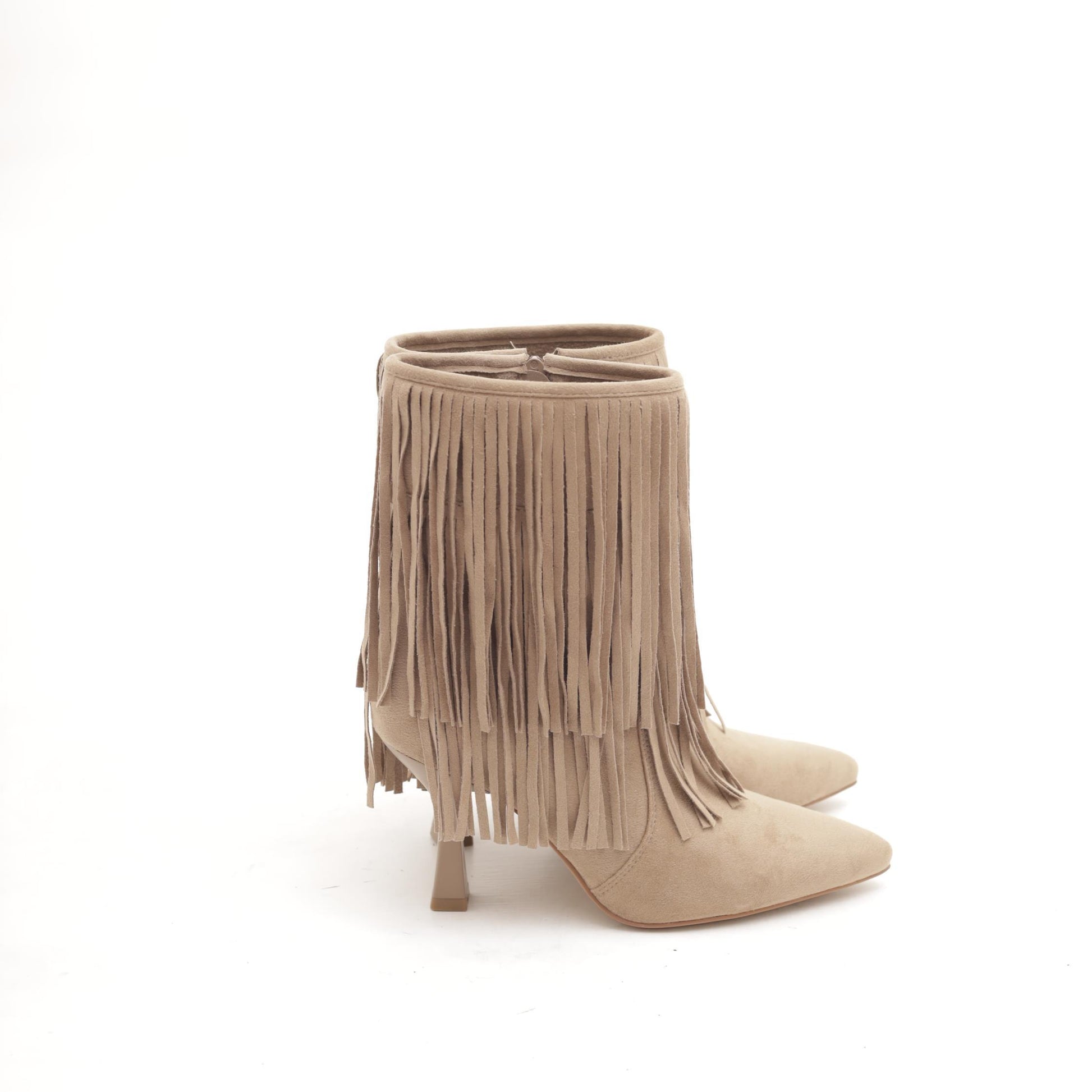 STIVALETTO FRANGE TORTORA 