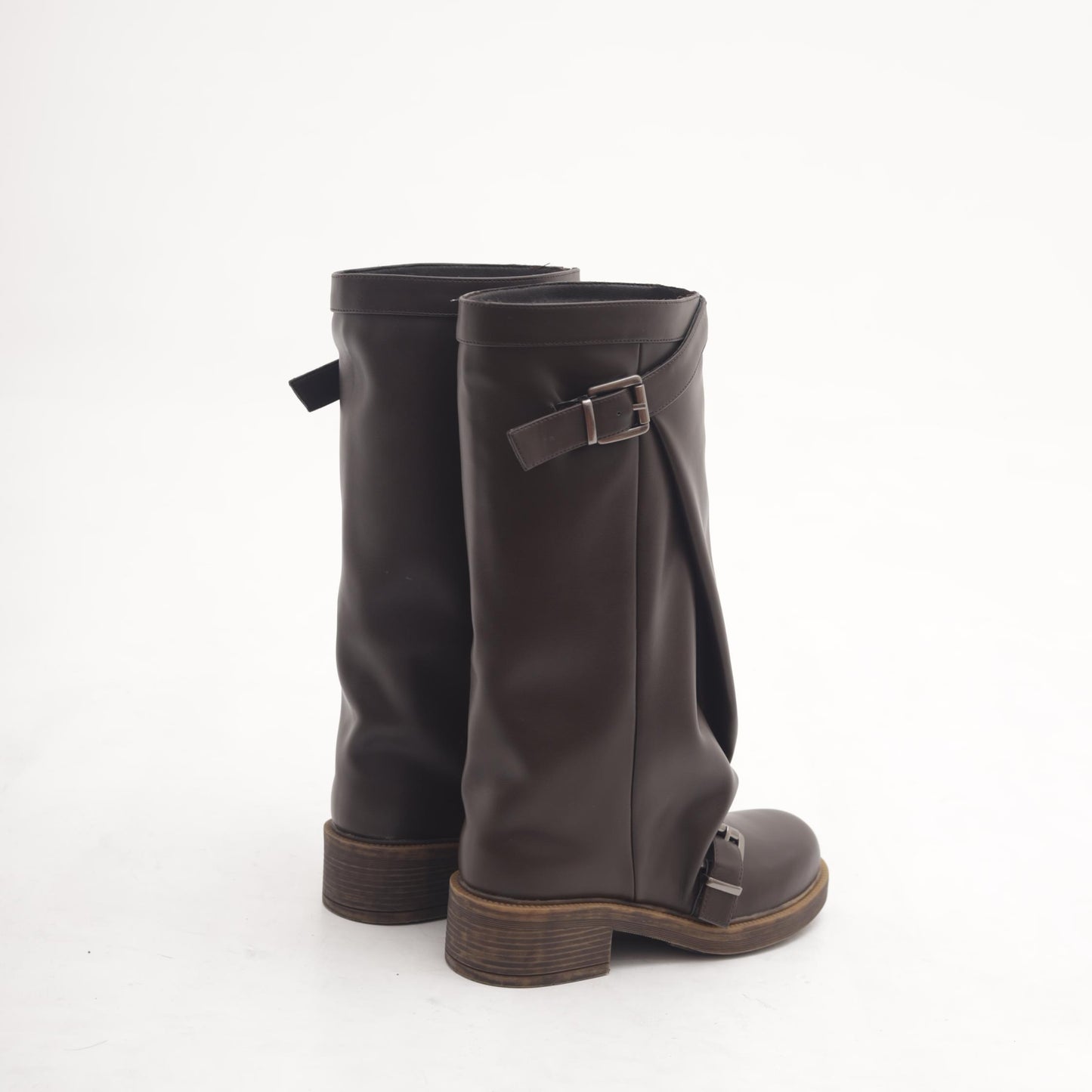 STIVALE OVERSIZE FIBBIE TESTA DI MORO 