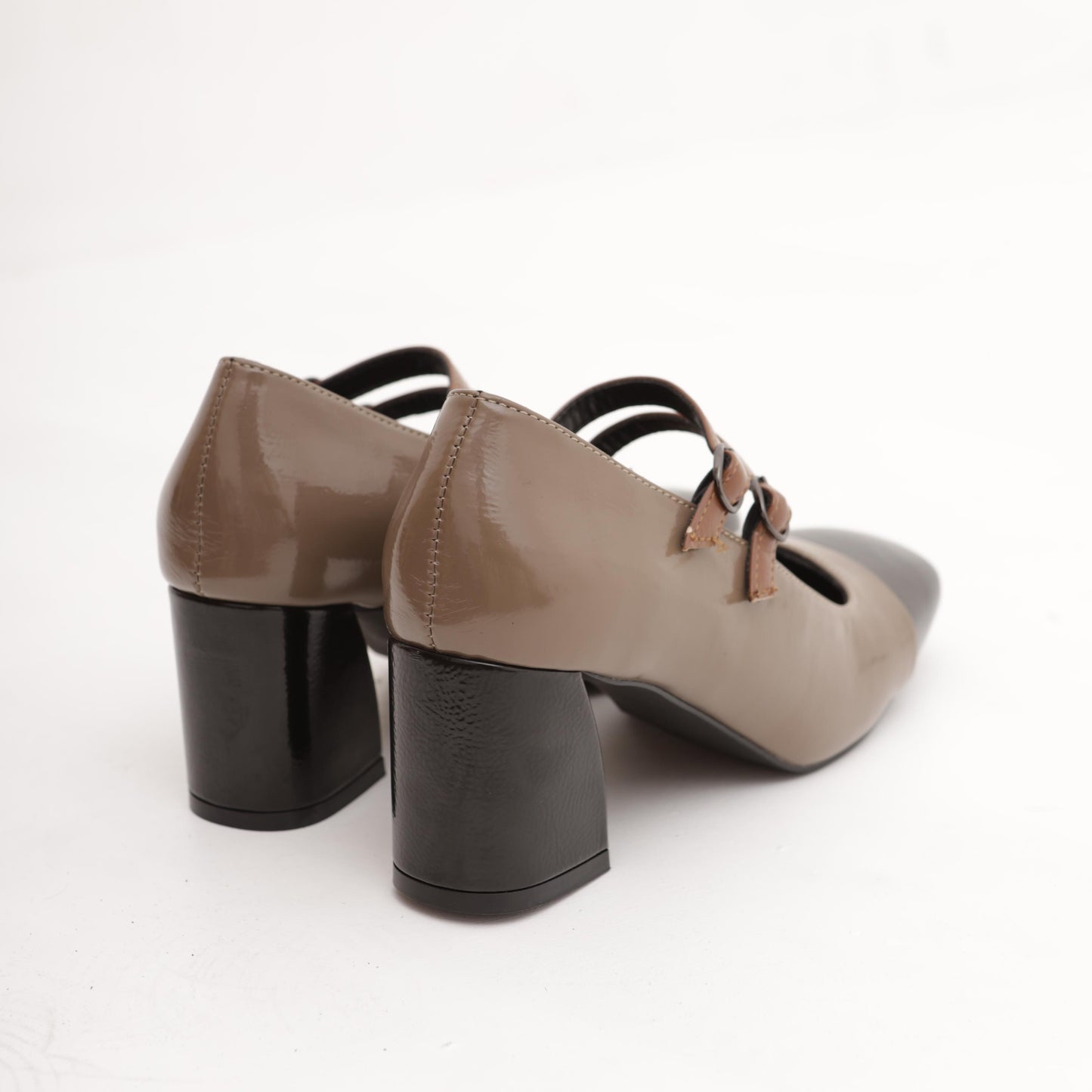 MARY JANE BICOLORE 2 CINTURINI TAUPE 