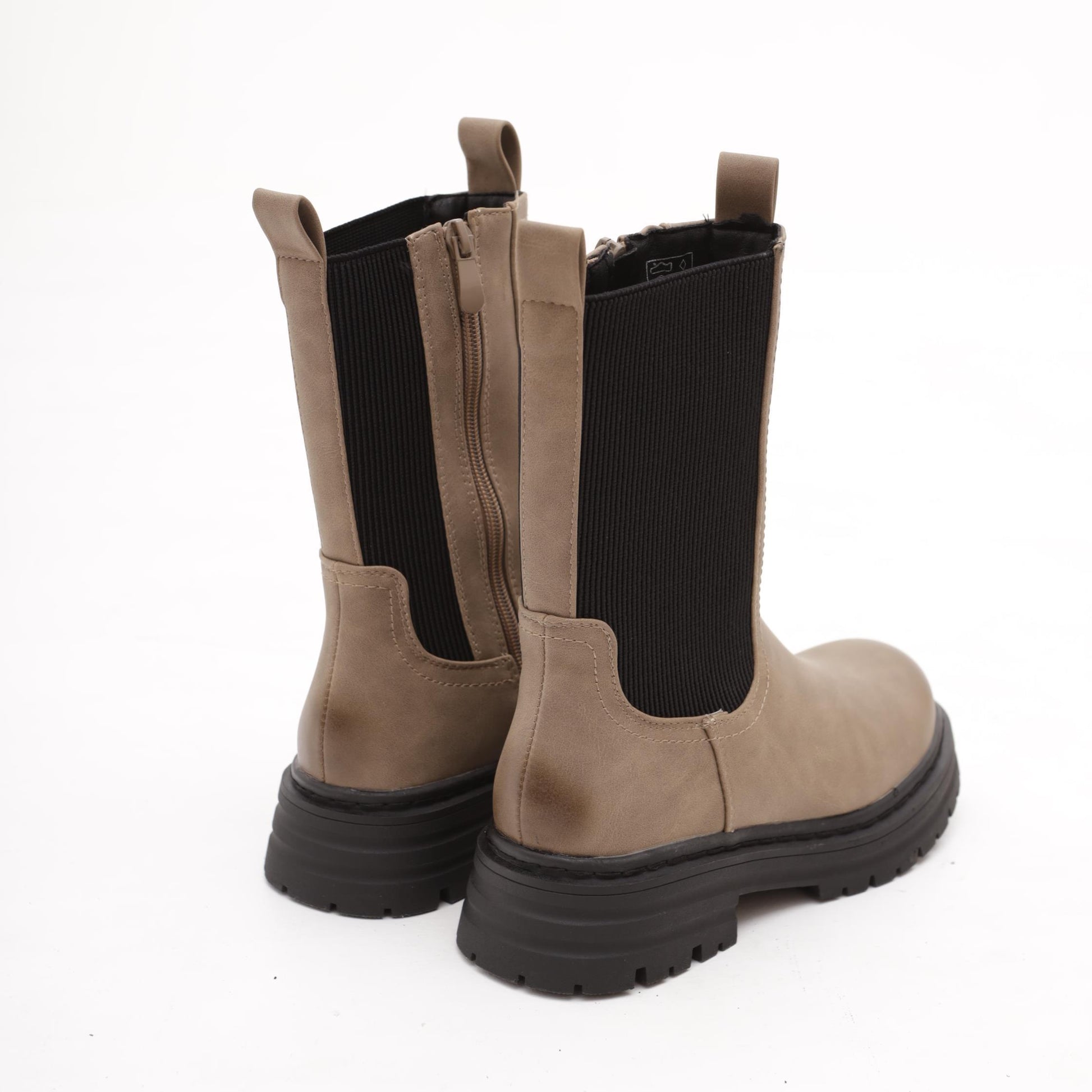 STIVALETTO ELASTICO E ZIP TORTORA 