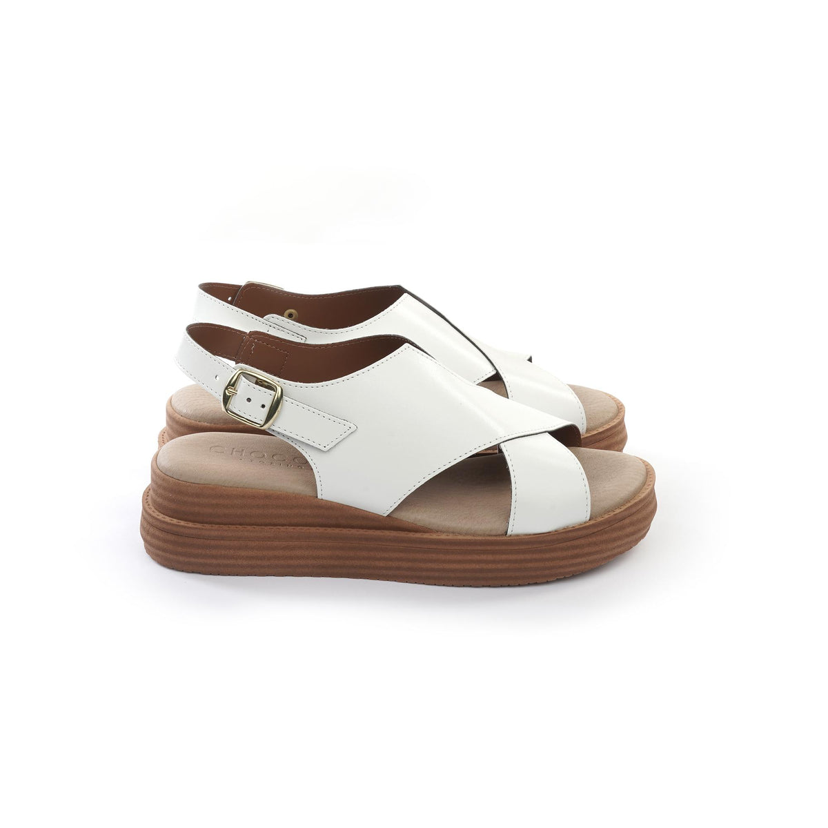 SANDALO ZEPPA FASCE INCROCIATE BIANCO<BR/><BR/> 
