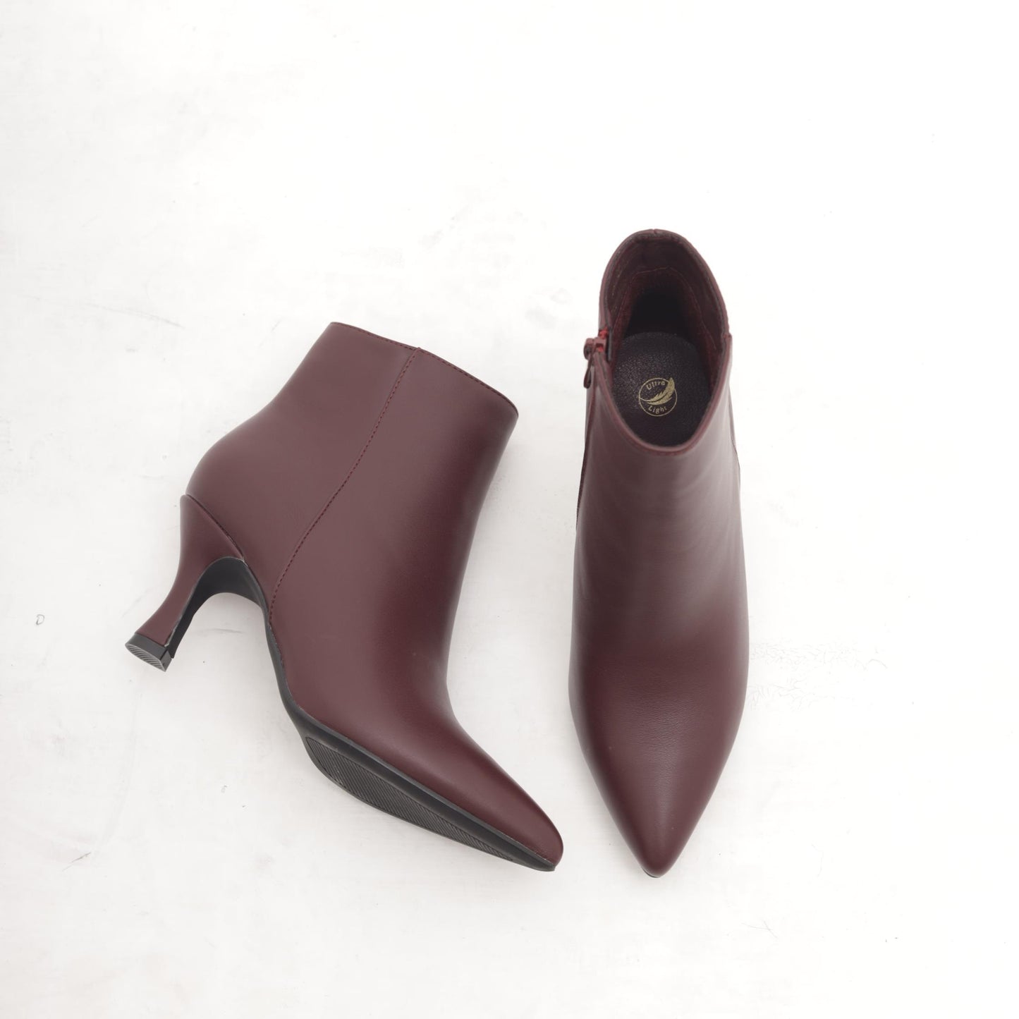 TRONCHETTO BASSO LISCIO BORDEAUX 