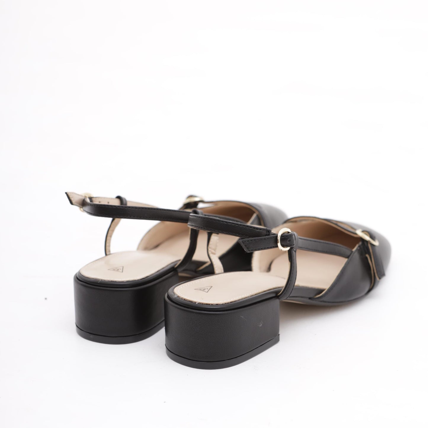 SLINGBACK BASSA CINTURINO NERO 
