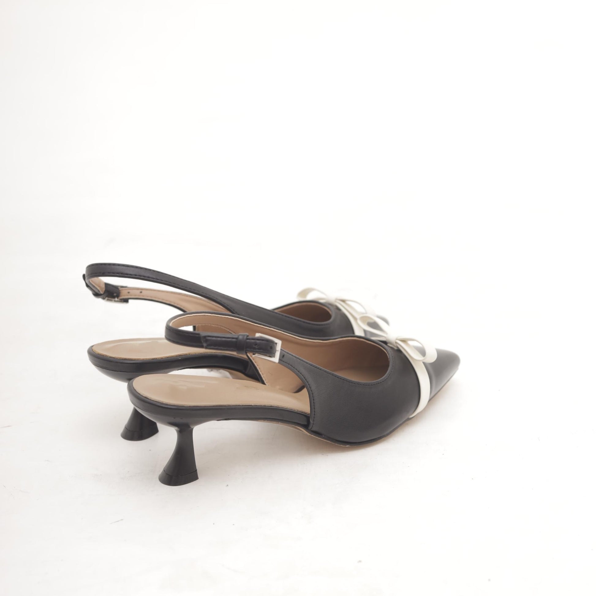 SLINGBACK BICOLORE FIOCCO NERO 