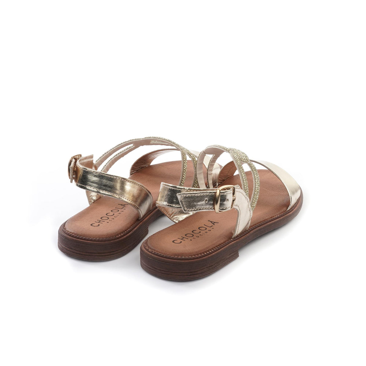 SANDALO FLAT STRASS PLATINO<BR/> 