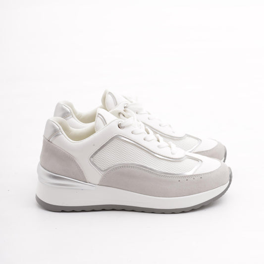 SNEAKERS RETE ALTA BIANCO<BR/> 