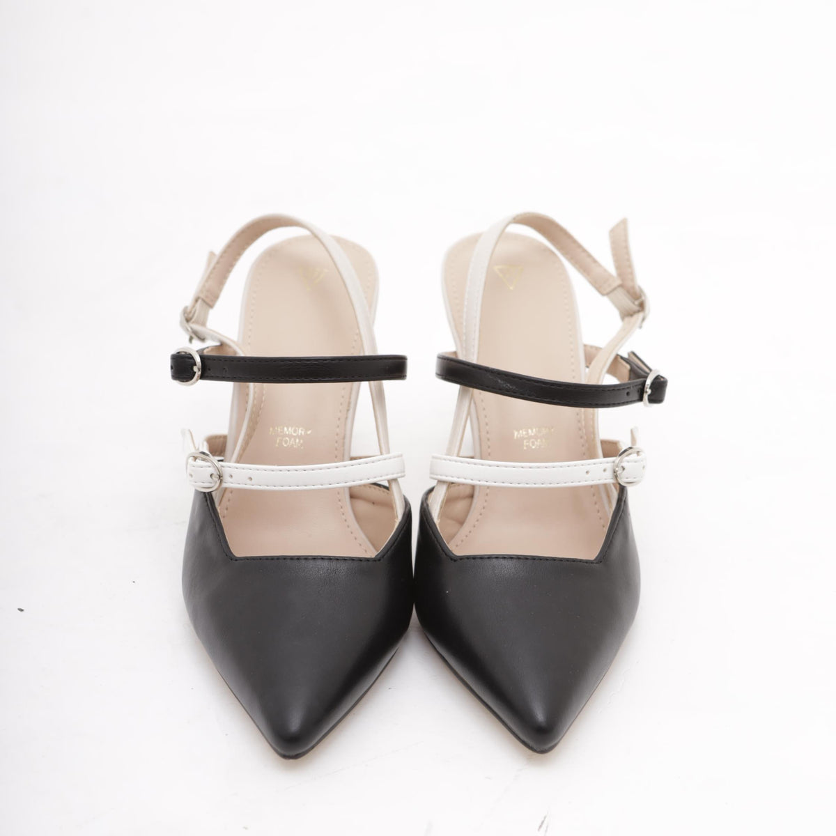 SLINGBACK CINTURINI BICOLORE NERO 