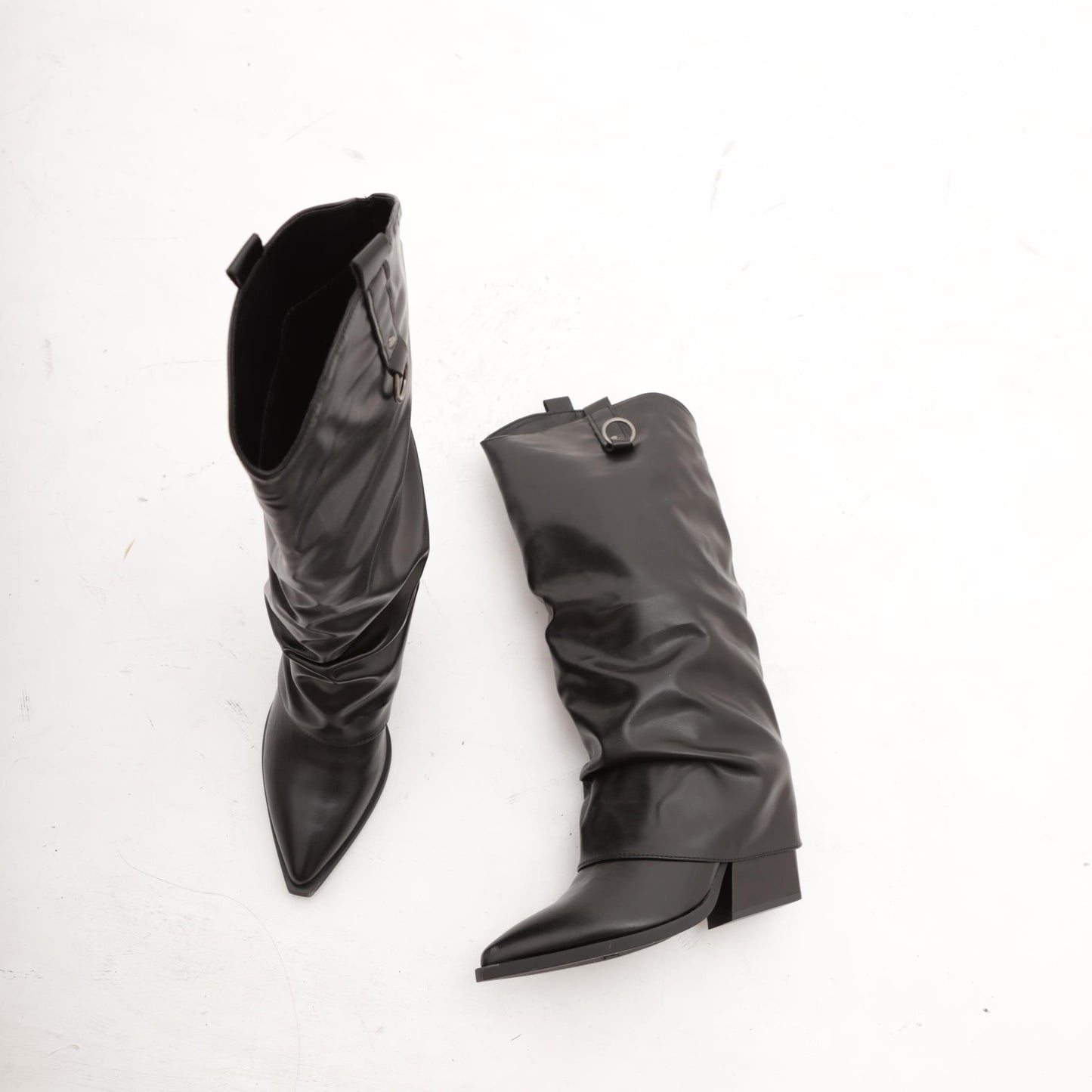 TEXANO ALTO RISVOLTATO NERO<BR/> 