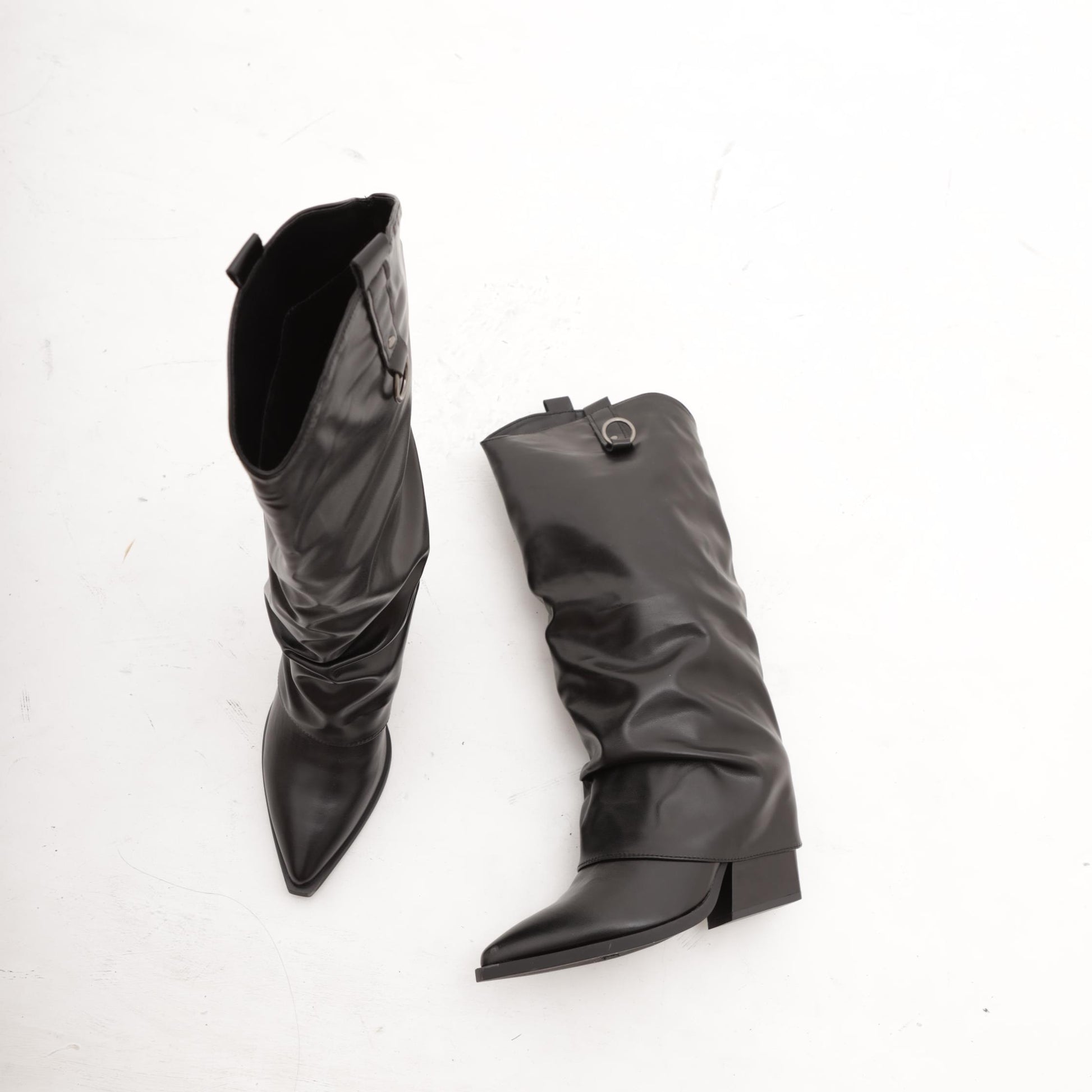 TEXANO ALTO RISVOLTATO NERO<BR/> 