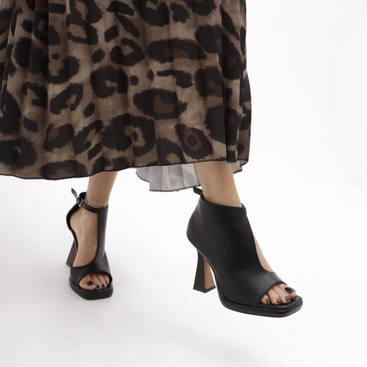 SANDALO TRONCHETTO APERTO NERO 