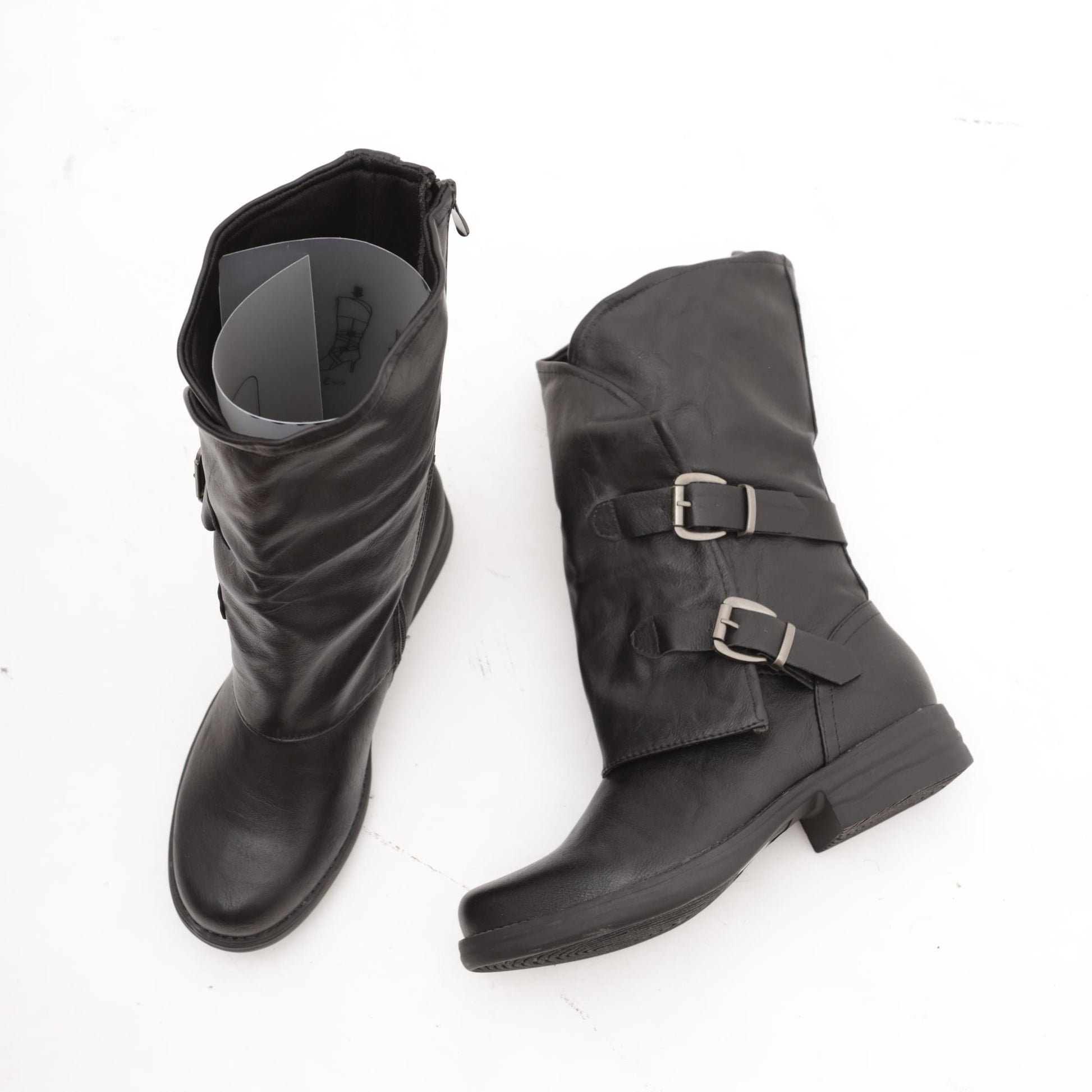 STIVALETTO FIBBIE NERO 