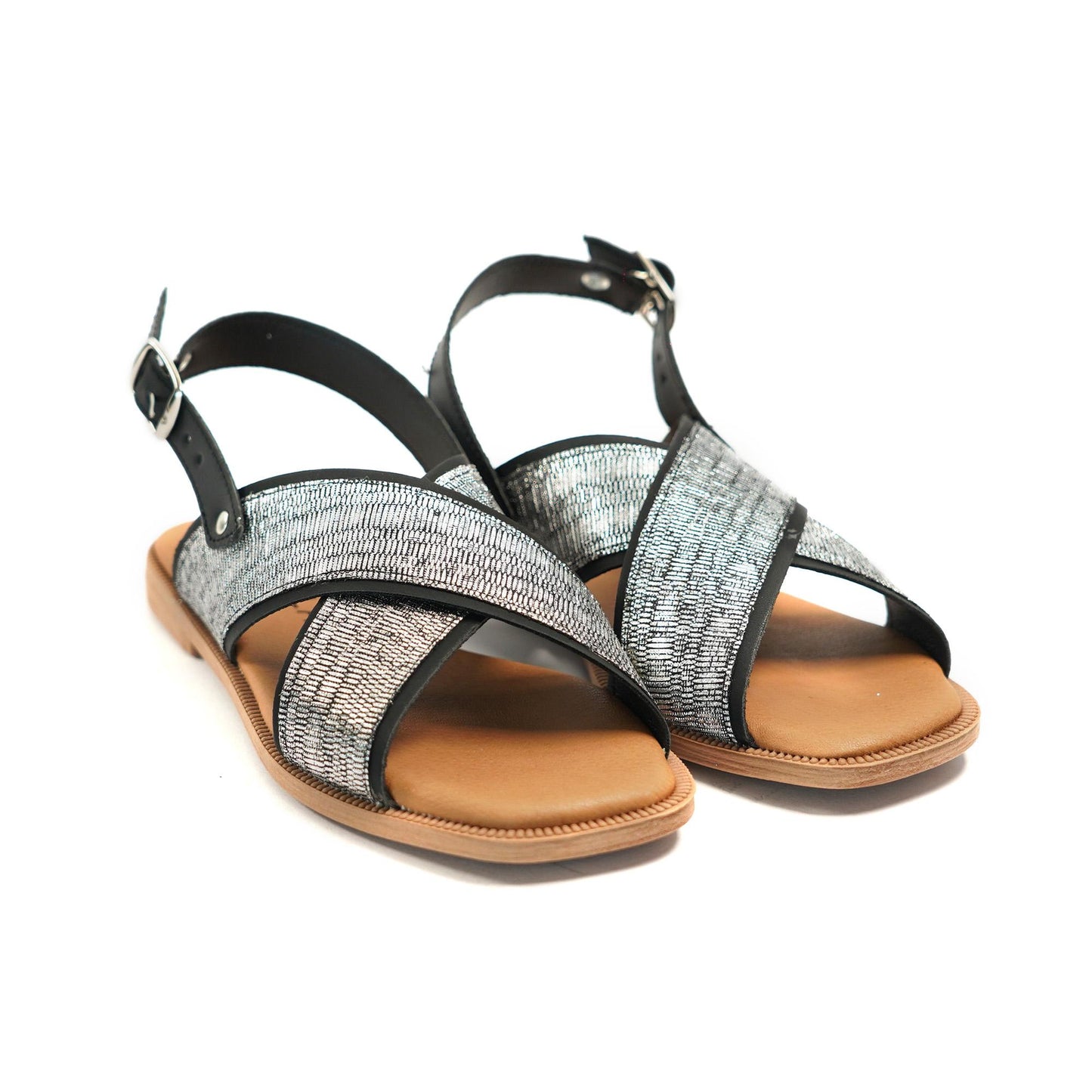 SANDALO FLAT INCROCIATO ARGENTO 