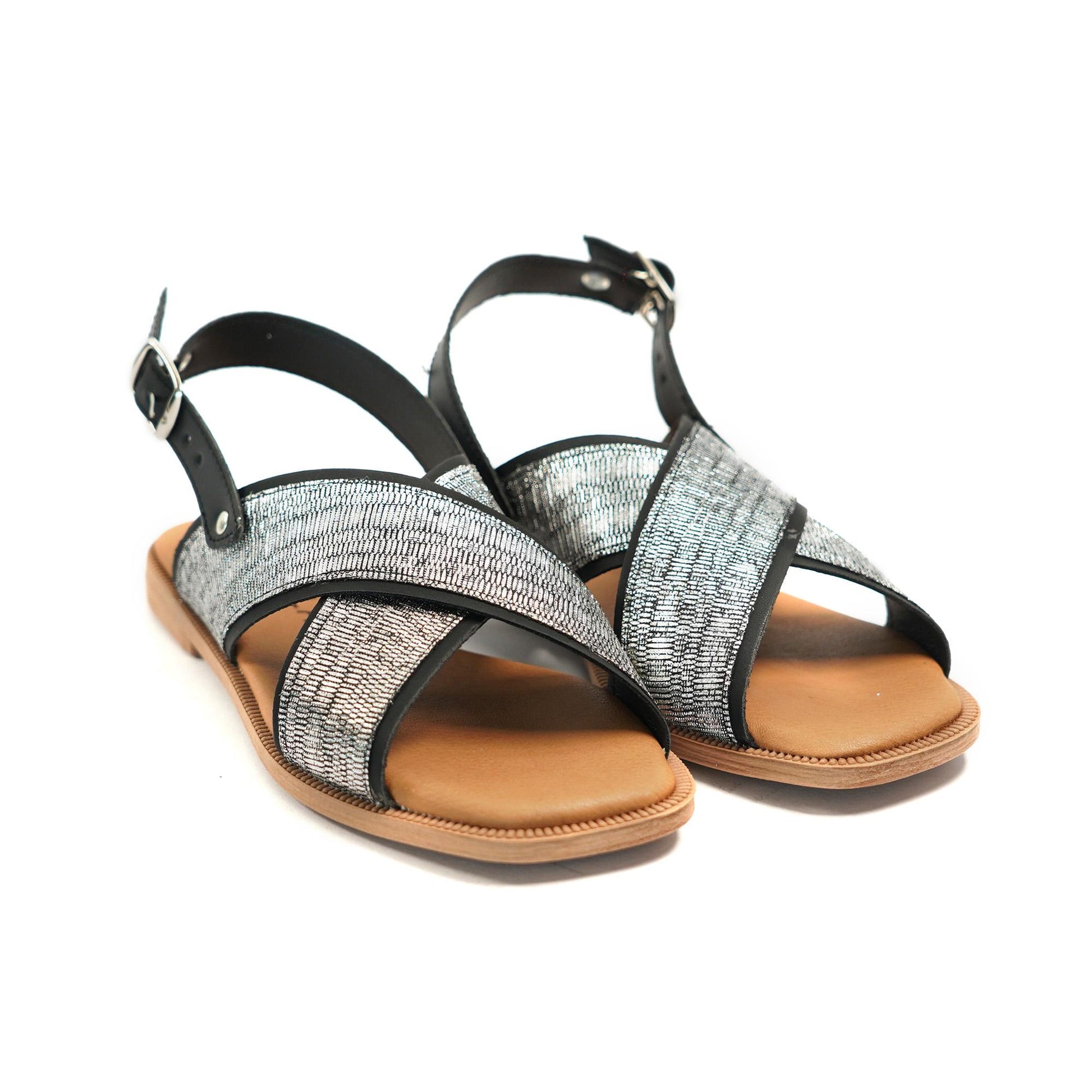 SANDALO FLAT INCROCIATO ARGENTO 
