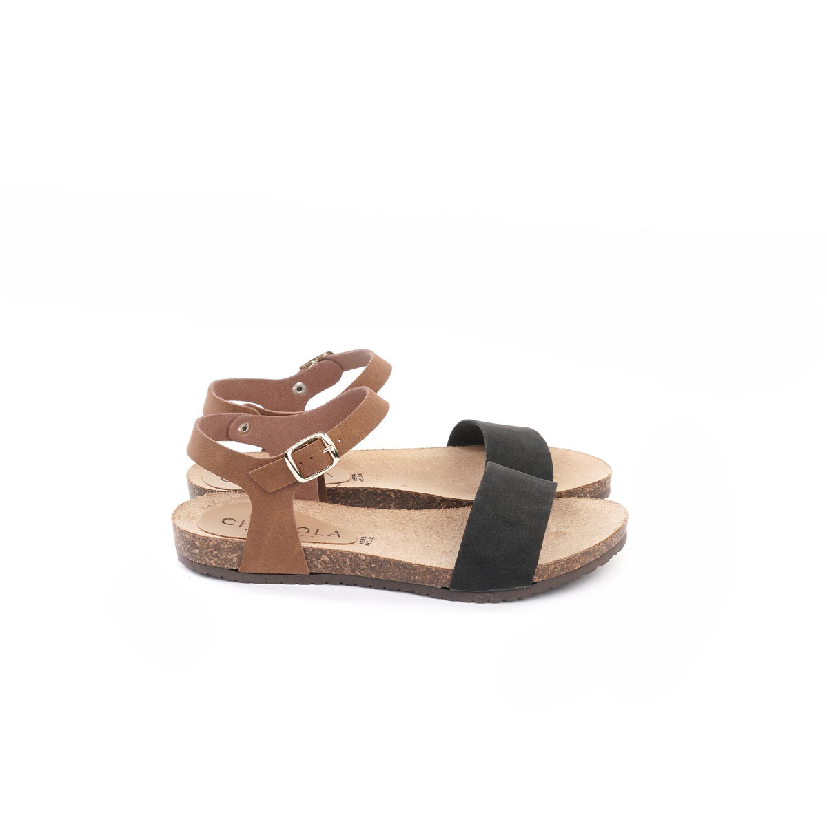 SANDALO BIO FLAT FASCIA NERO<BR/> 