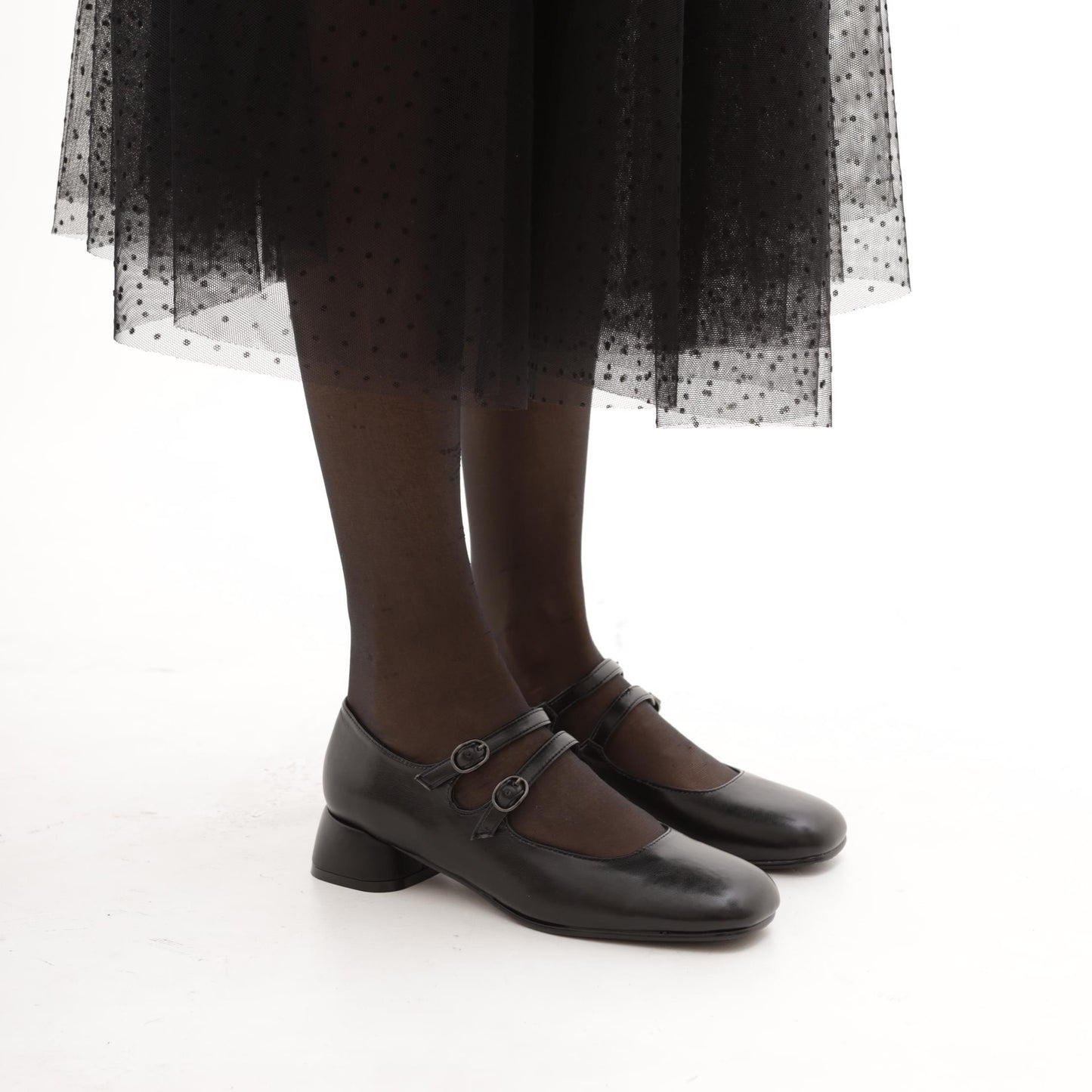 MARY JANE BASSA 2 CINTURINI NERO MP7003-2PUNE CHOCOLA