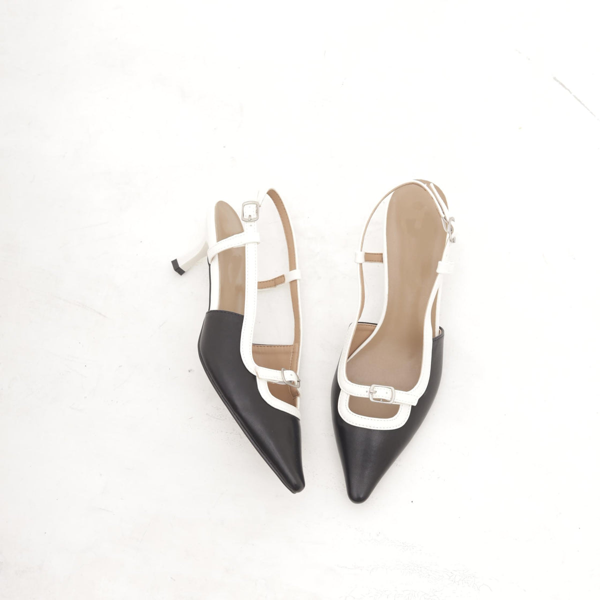 SLINGBACK ROCCHETTO BICOLORE NERO 