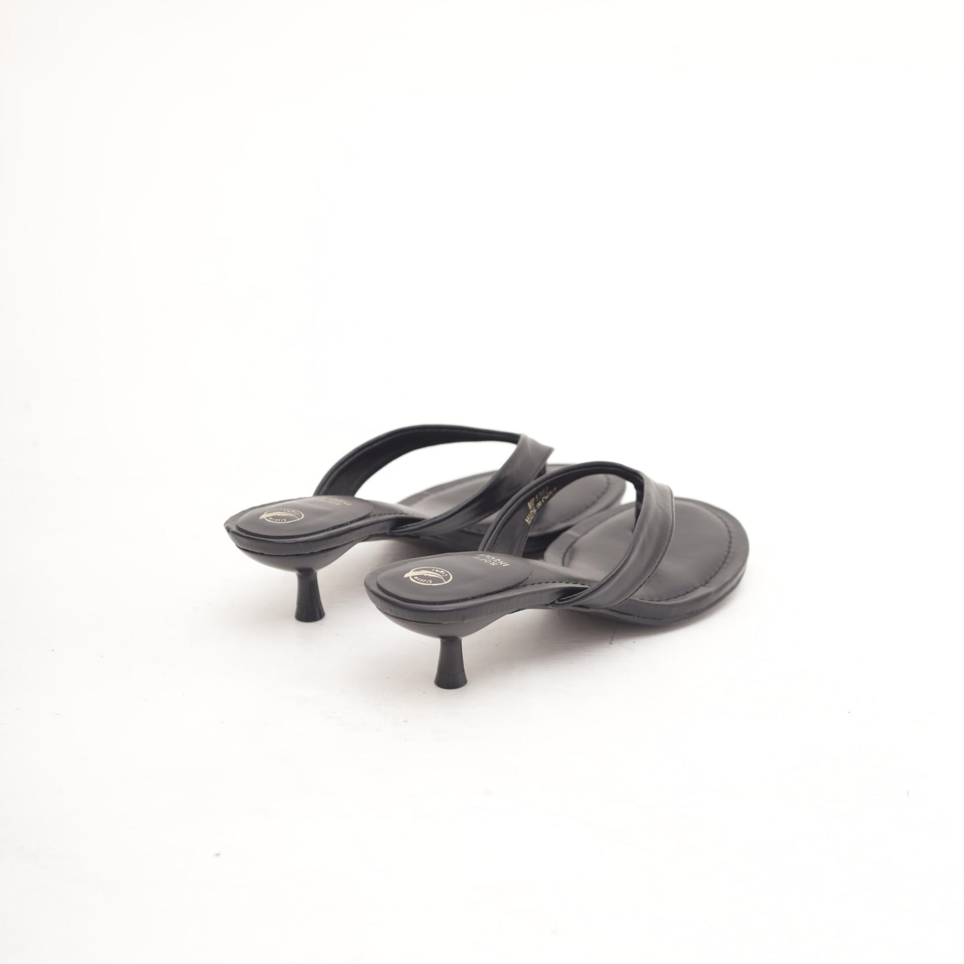 SANDALO INFRADITO CON TACCO NERO<BR/> 