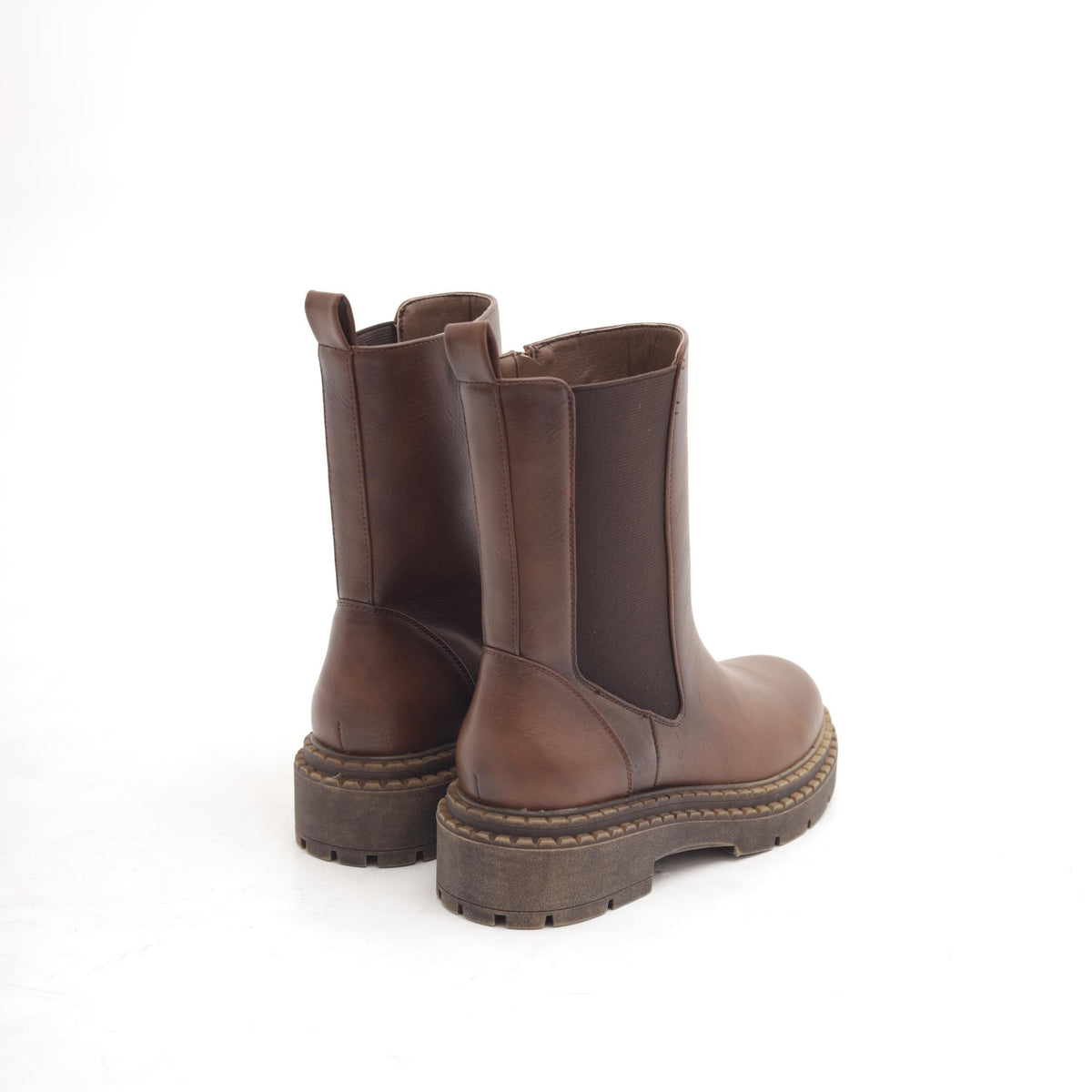 STIVALETTO ELASTICO E ZIP MARRONE 