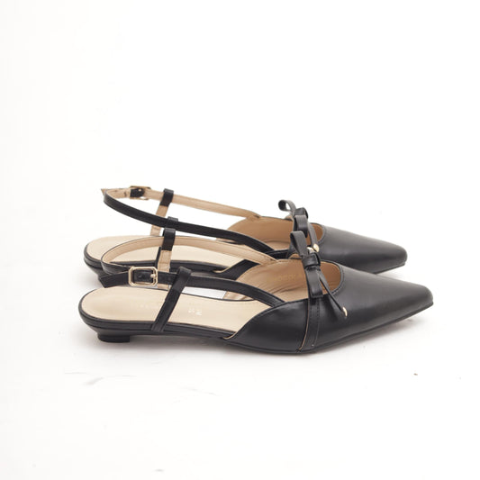 SLINGBACK FLAT FIOCCO NERO 