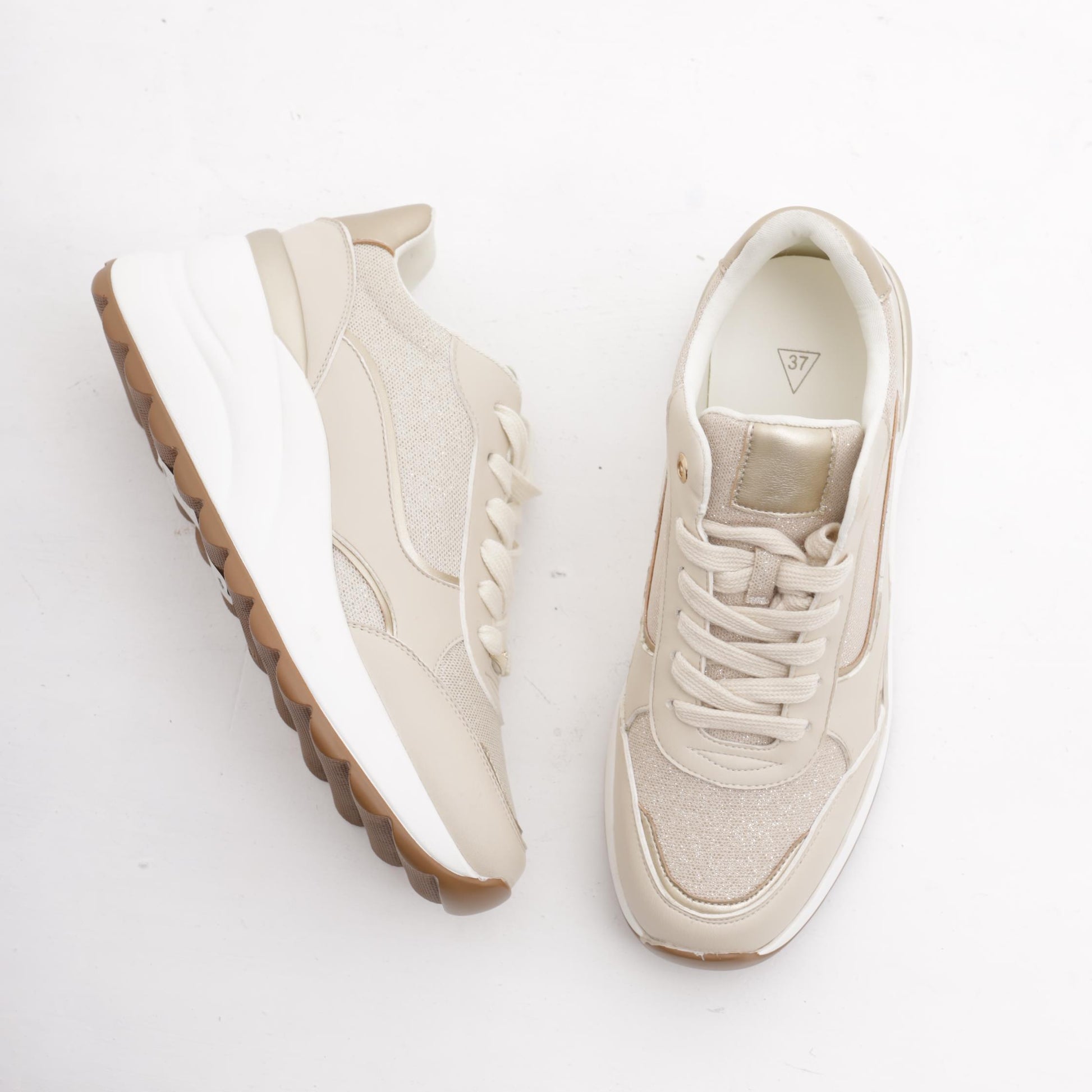 SNEAKERS ZEPPA SHINY BEIGE<BR/> 