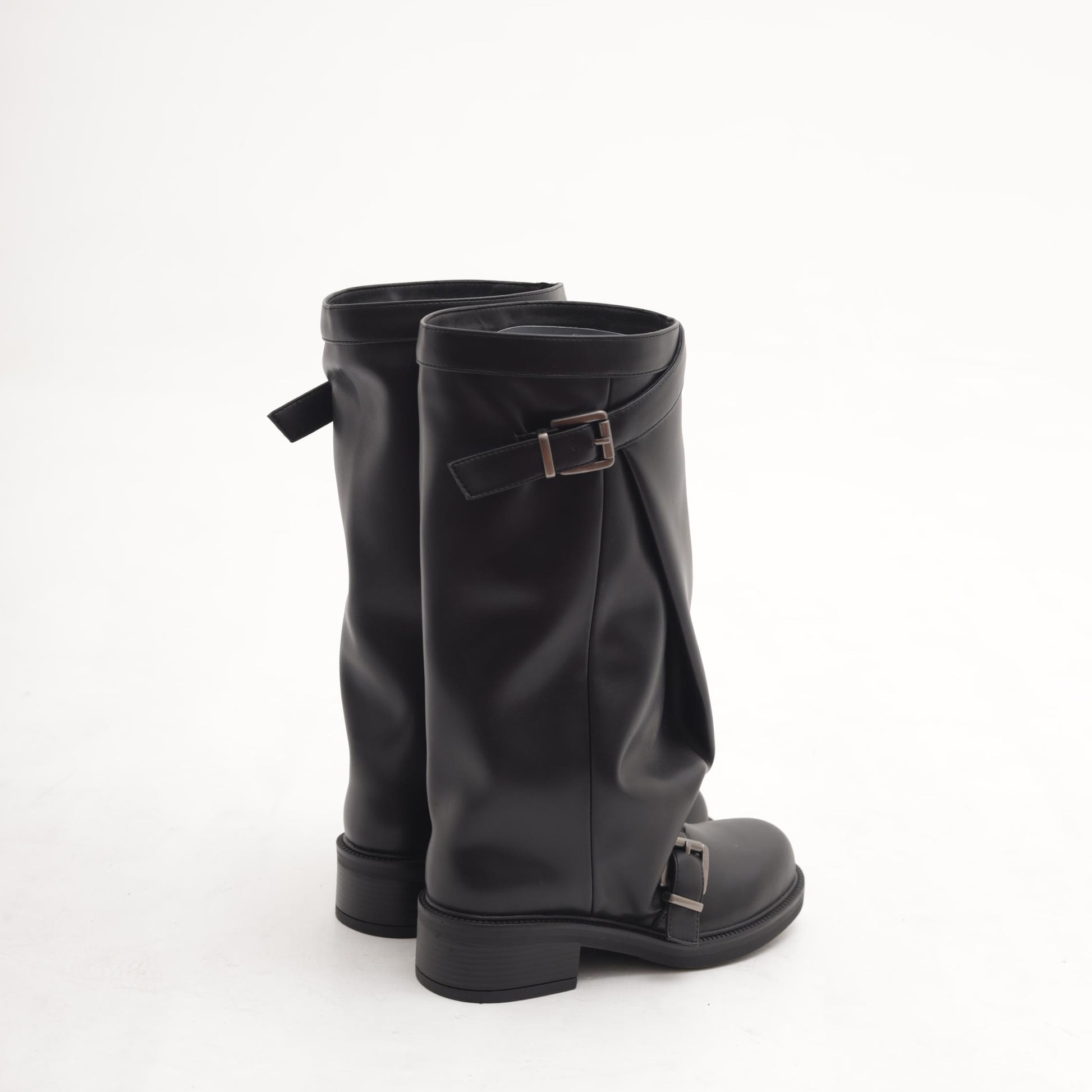 STIVALE OVERSIZE FIBBIE NERO 