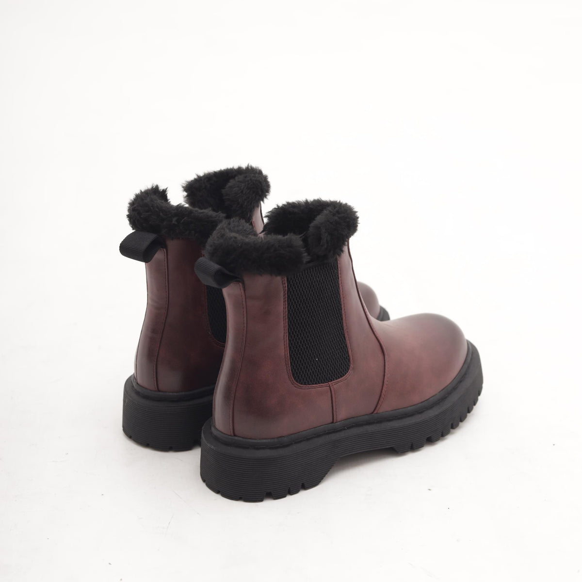 STIVALETTO CHELSEA BASSO FUR BORDEAUX 