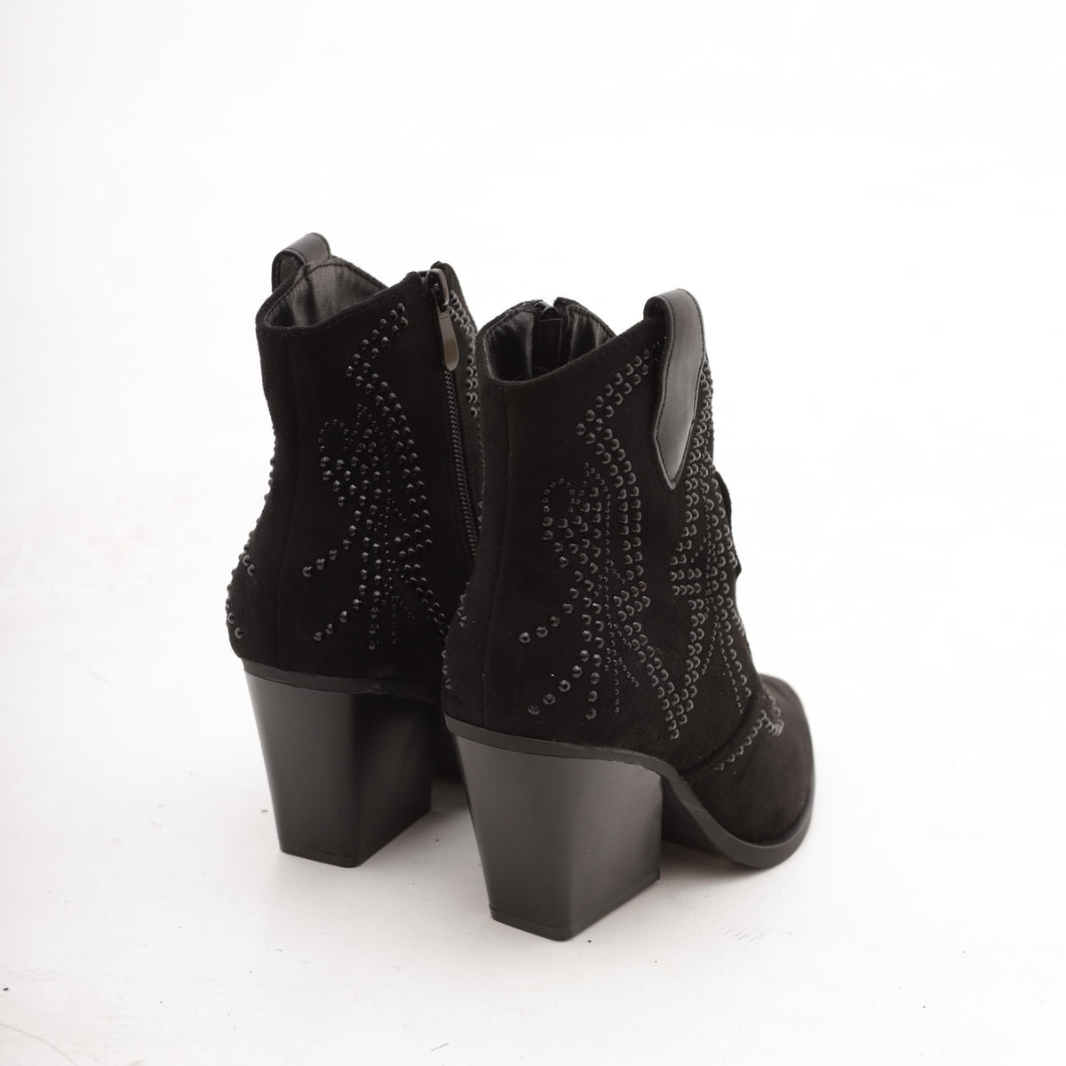 STIVALETTO TEXANO CON BORCHIE NERO 