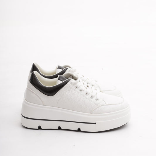 SNEAKERS FLATFORM BIANCO/NERO 