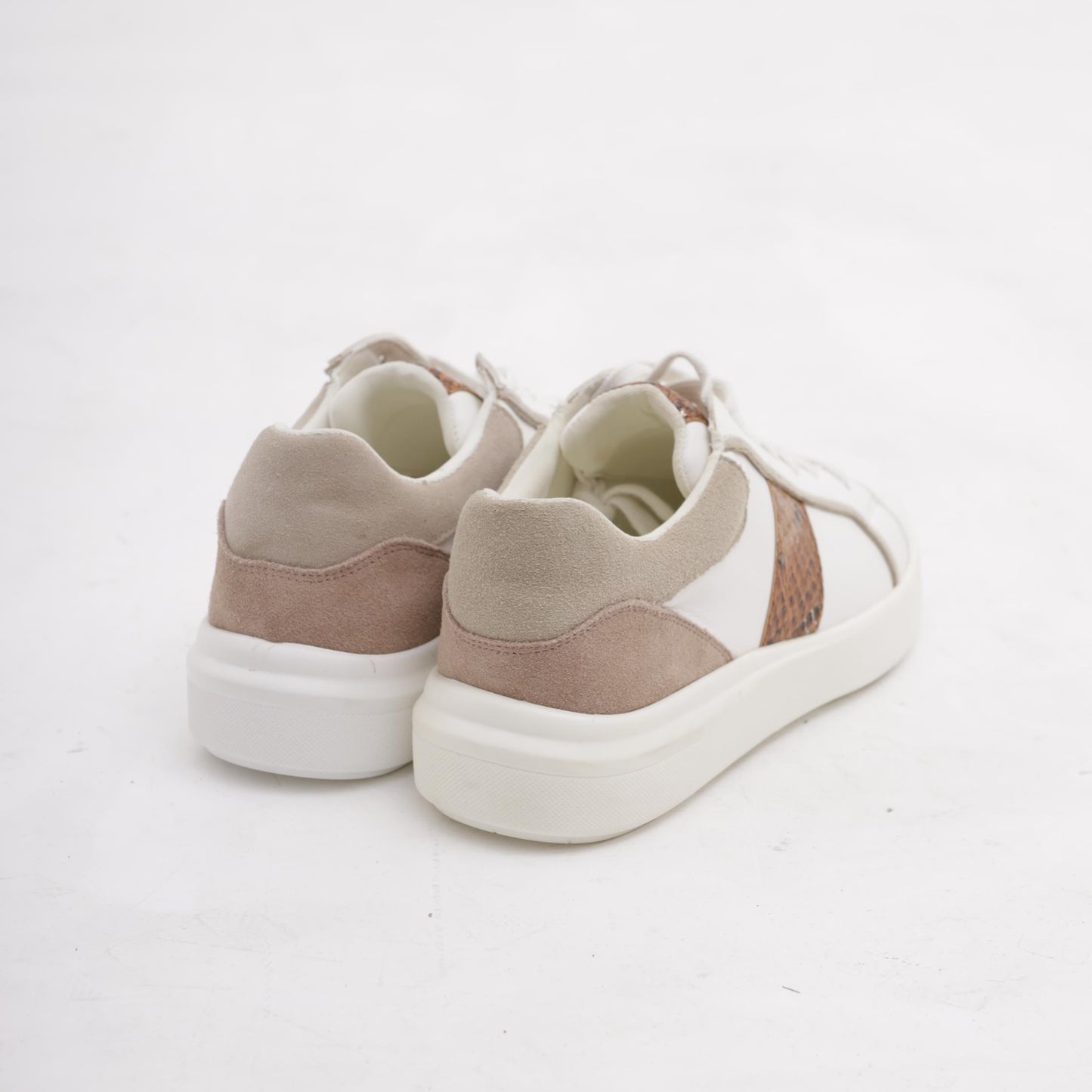 SNEAKERS PYTHON BIANCO/CUOIO<BR/> 