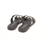SANDALO FLAT MONETE NERO 