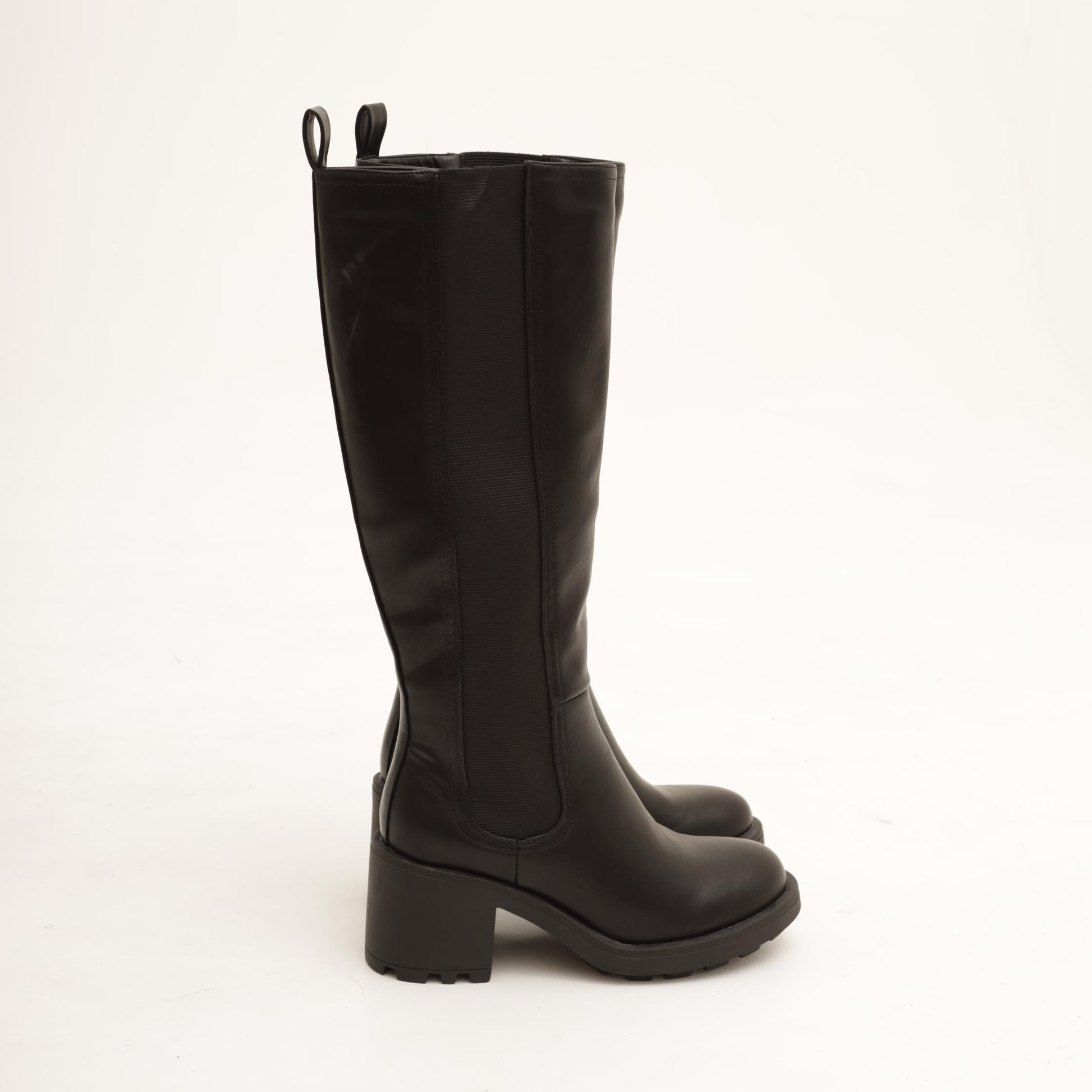 STIVALE TACCO ELASTICO E ZIP NERO 
