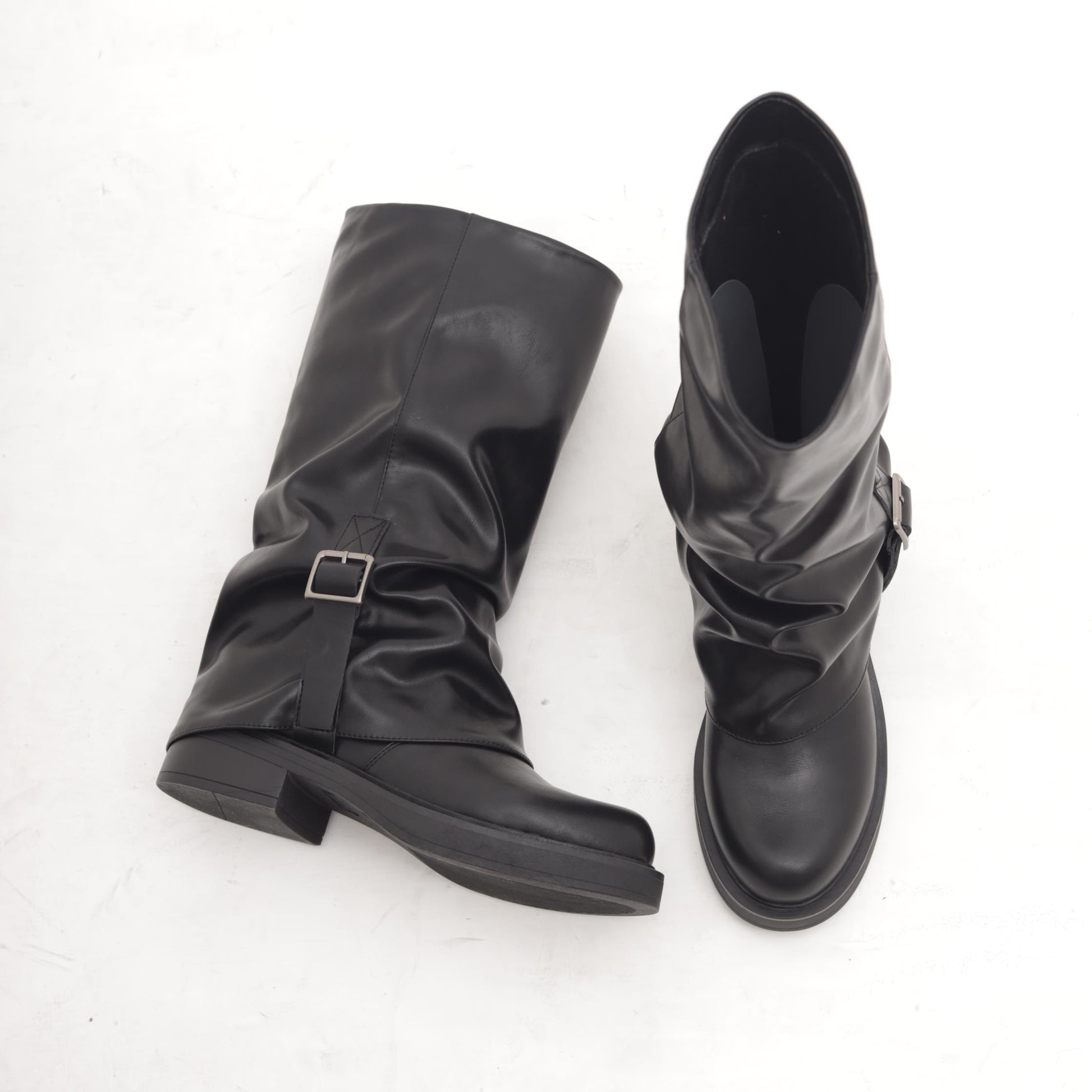 STIVALE RISVOLTATO CINTURINO VERTICALE NERO MP2744-6PUNE CHOCOLA