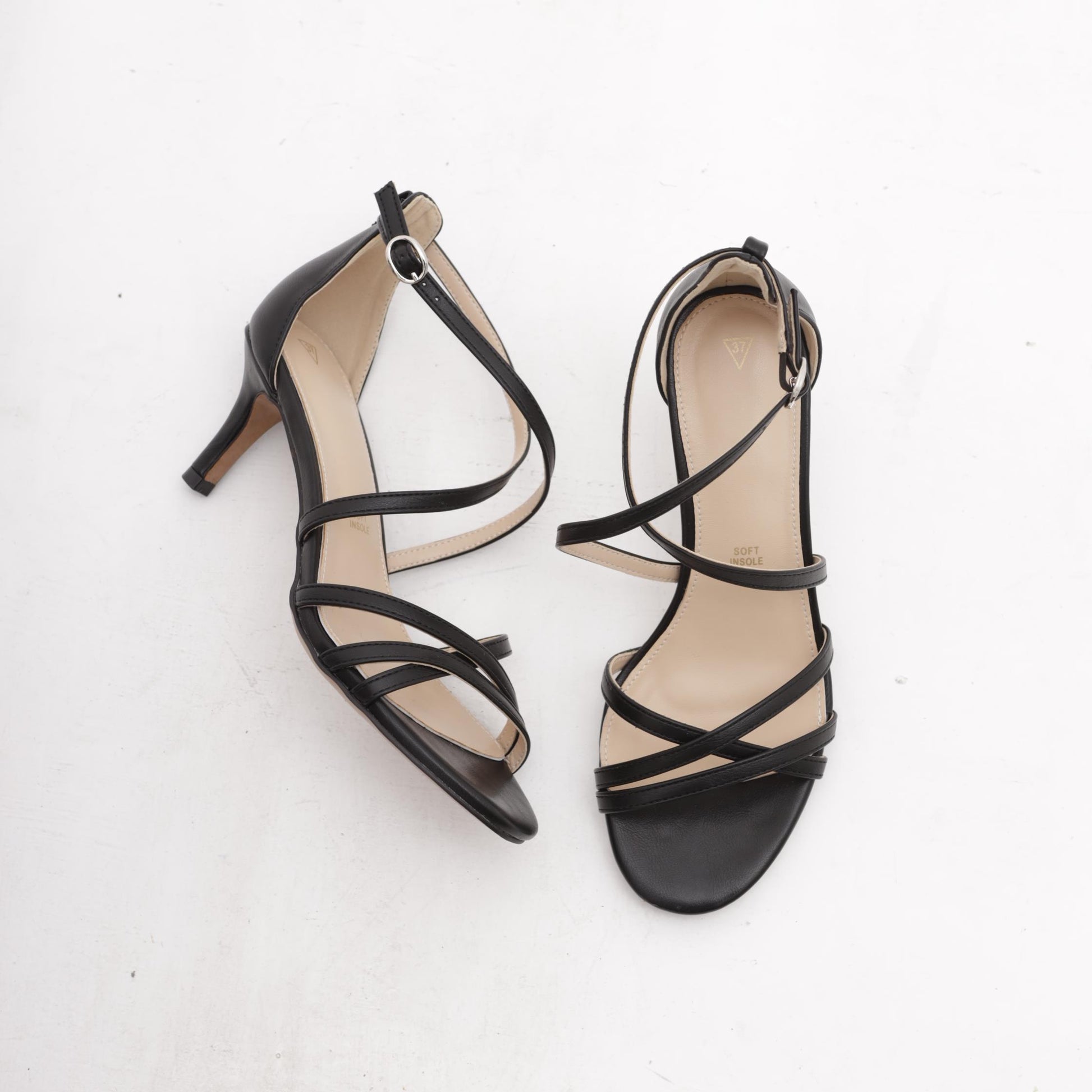 SANDALO FASCETTE INCROCIATE NERO 