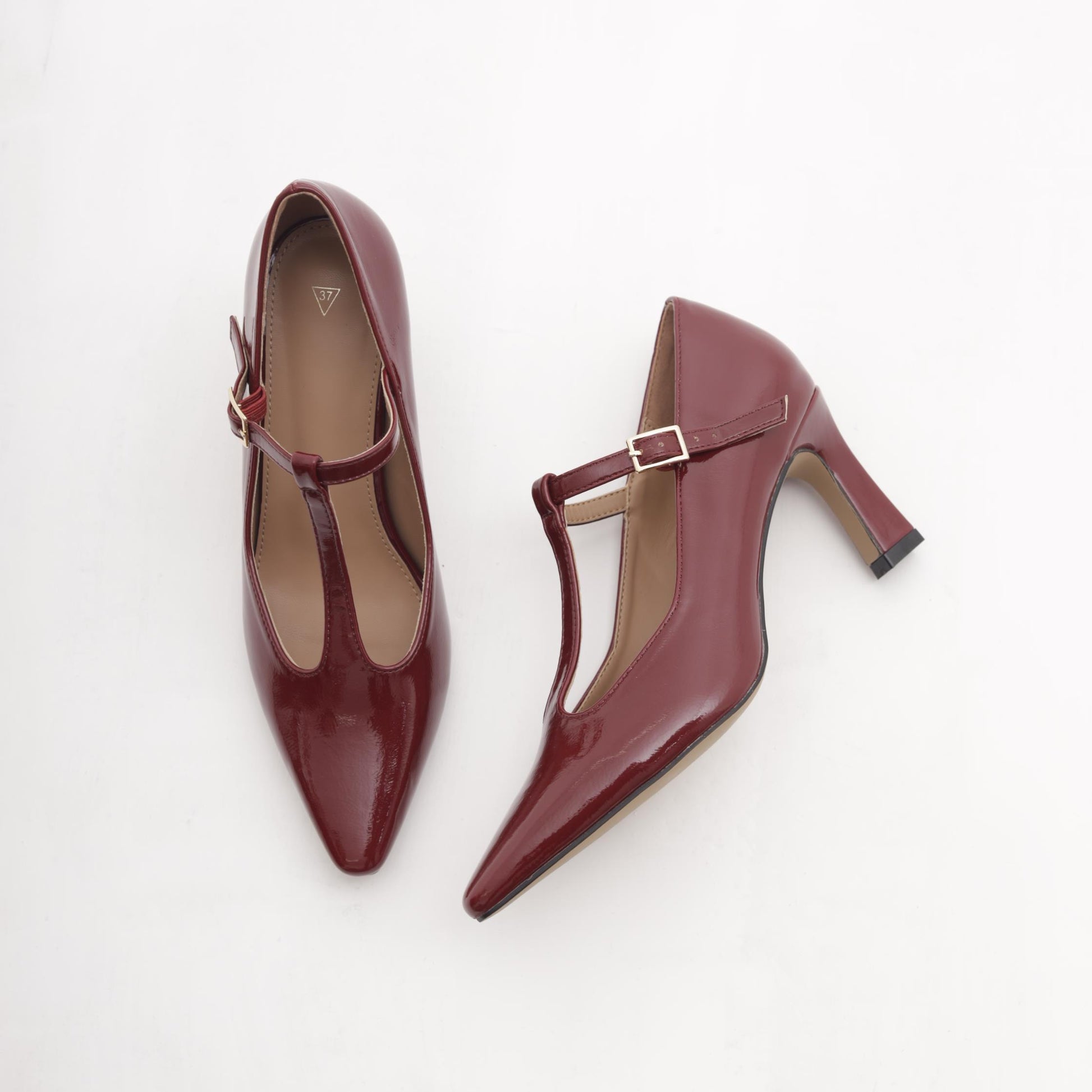 T-BAR CON TACCO BORDEAUX 