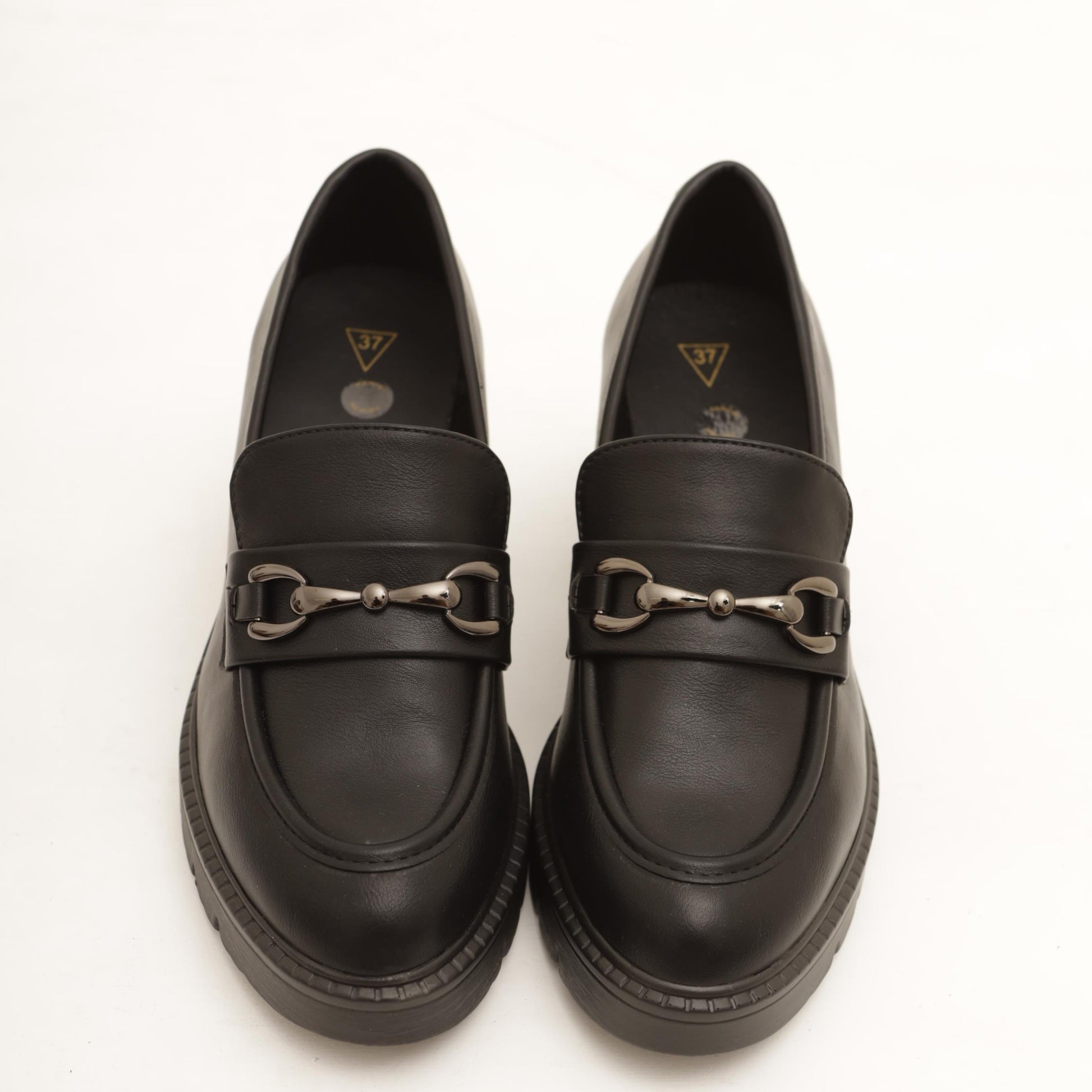 MOCASSINO CON TACCO E MORSETTO NERO 