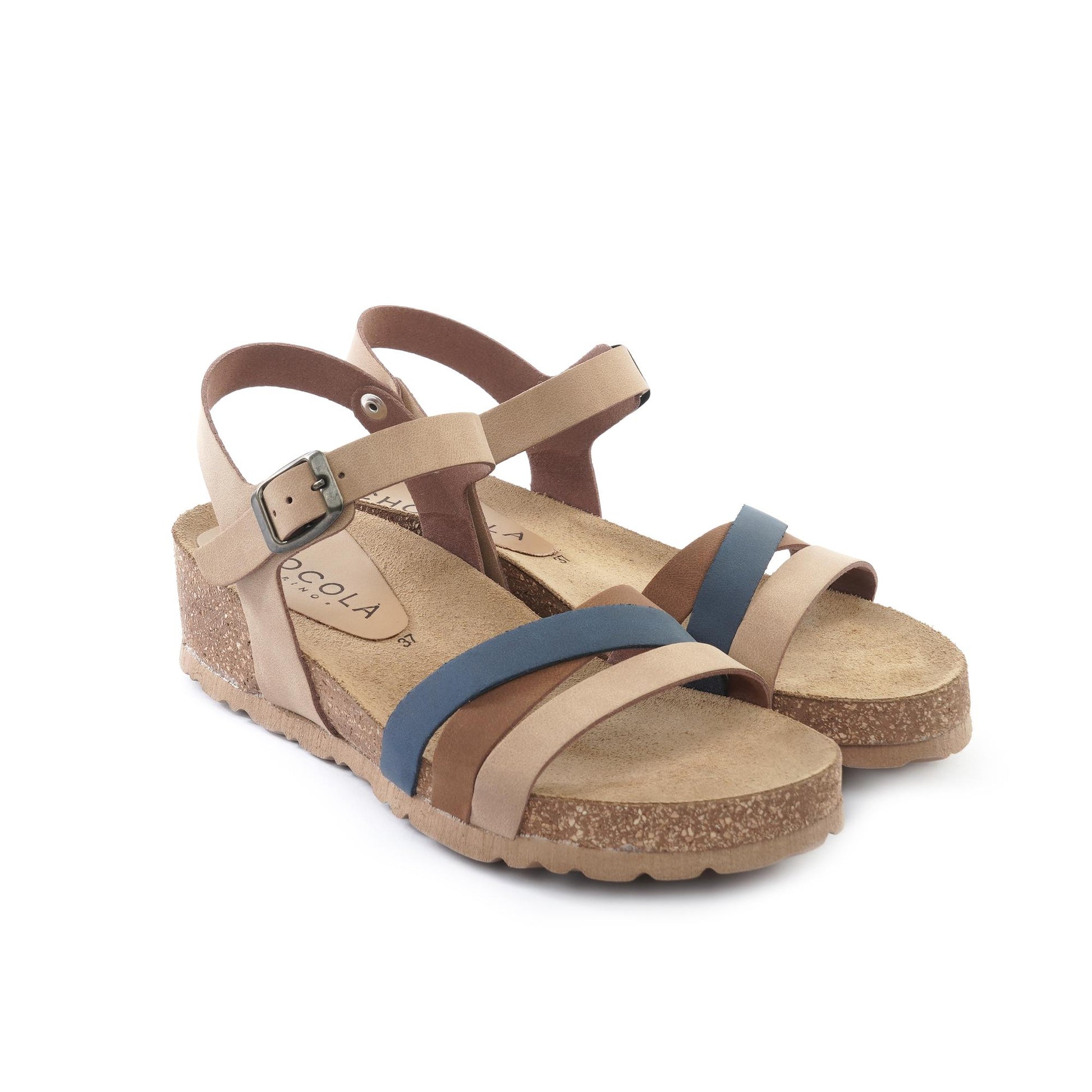 SANDALO BIO ZEPPA FASCE INCROCIATE BLU<BR/> 